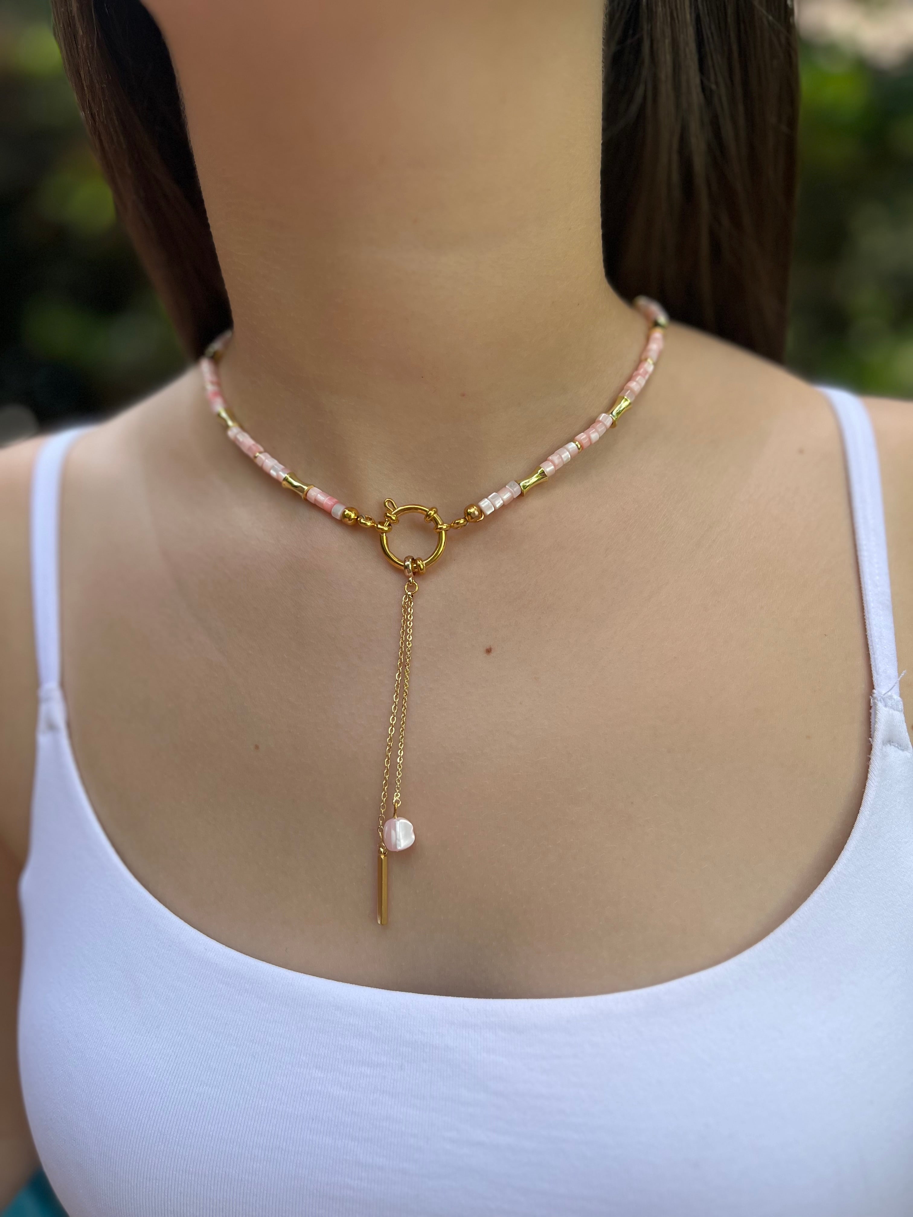 Pink Shell Y-Necklace