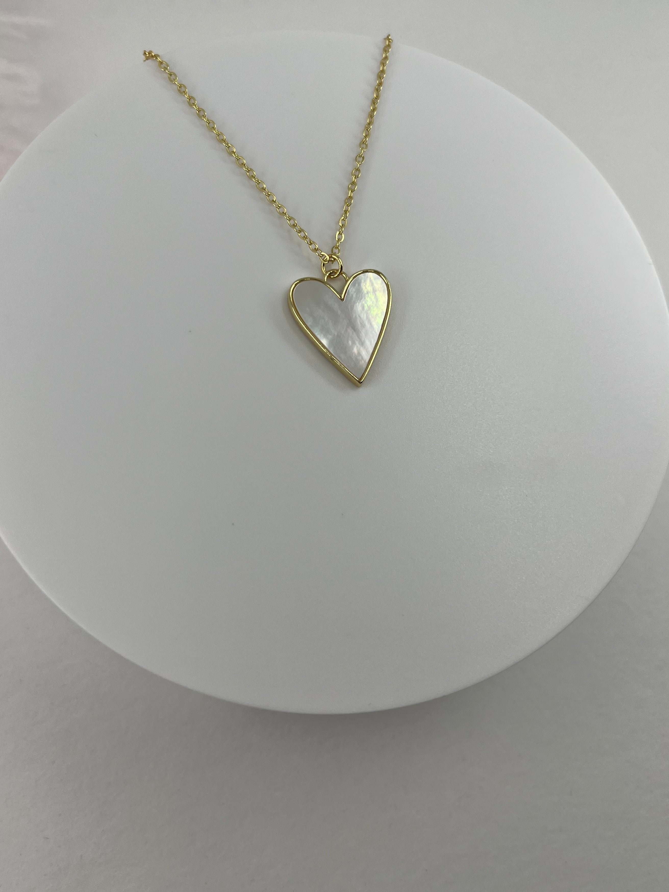 Heart Shell Necklace, Real 16K Gold Plated