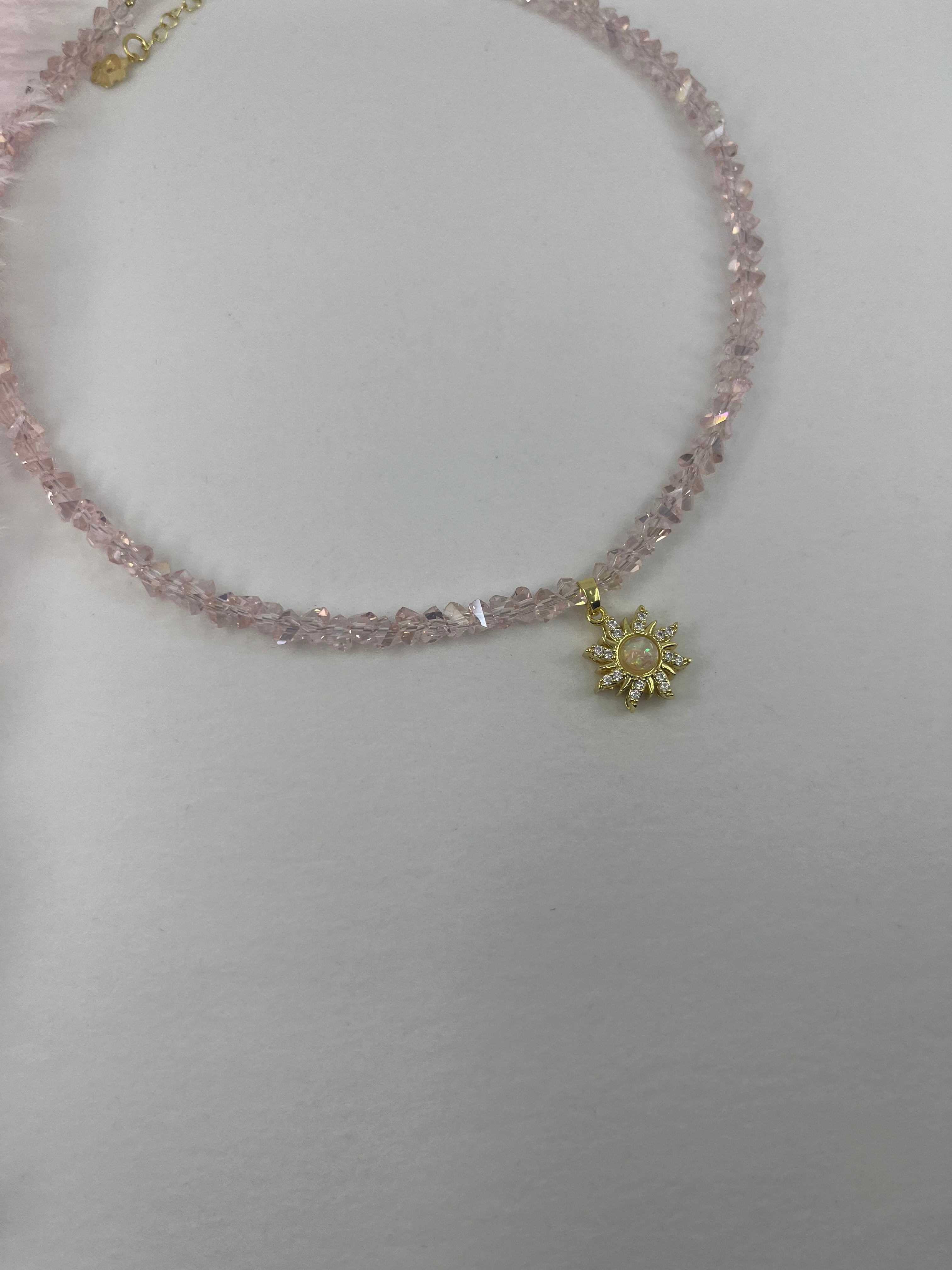 Sun Crystal Choker Necklace – 18K Gold Plated