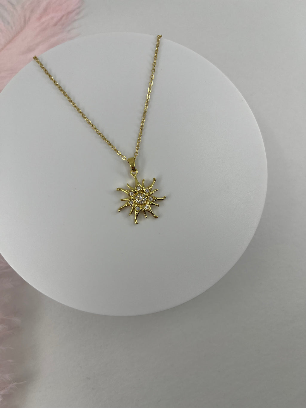 Sun Choker Necklace, Real 18K Gold Plated