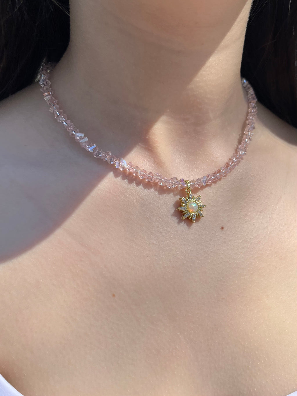 Sun Crystal Choker Necklace – 18K Gold Plated