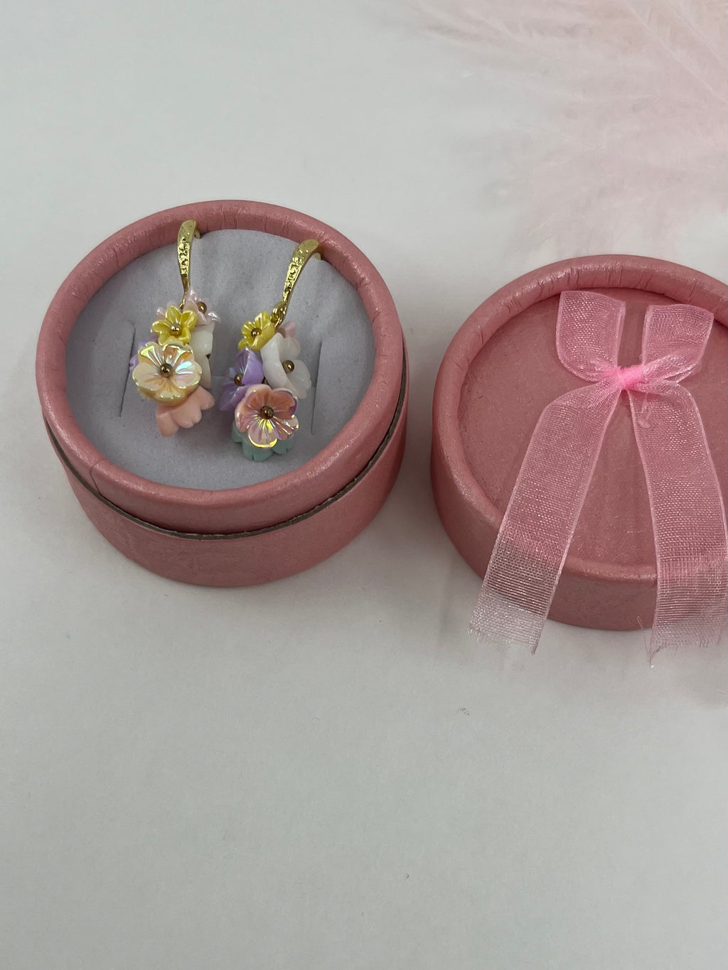 Flower Earrings, 18K Gold Plated
