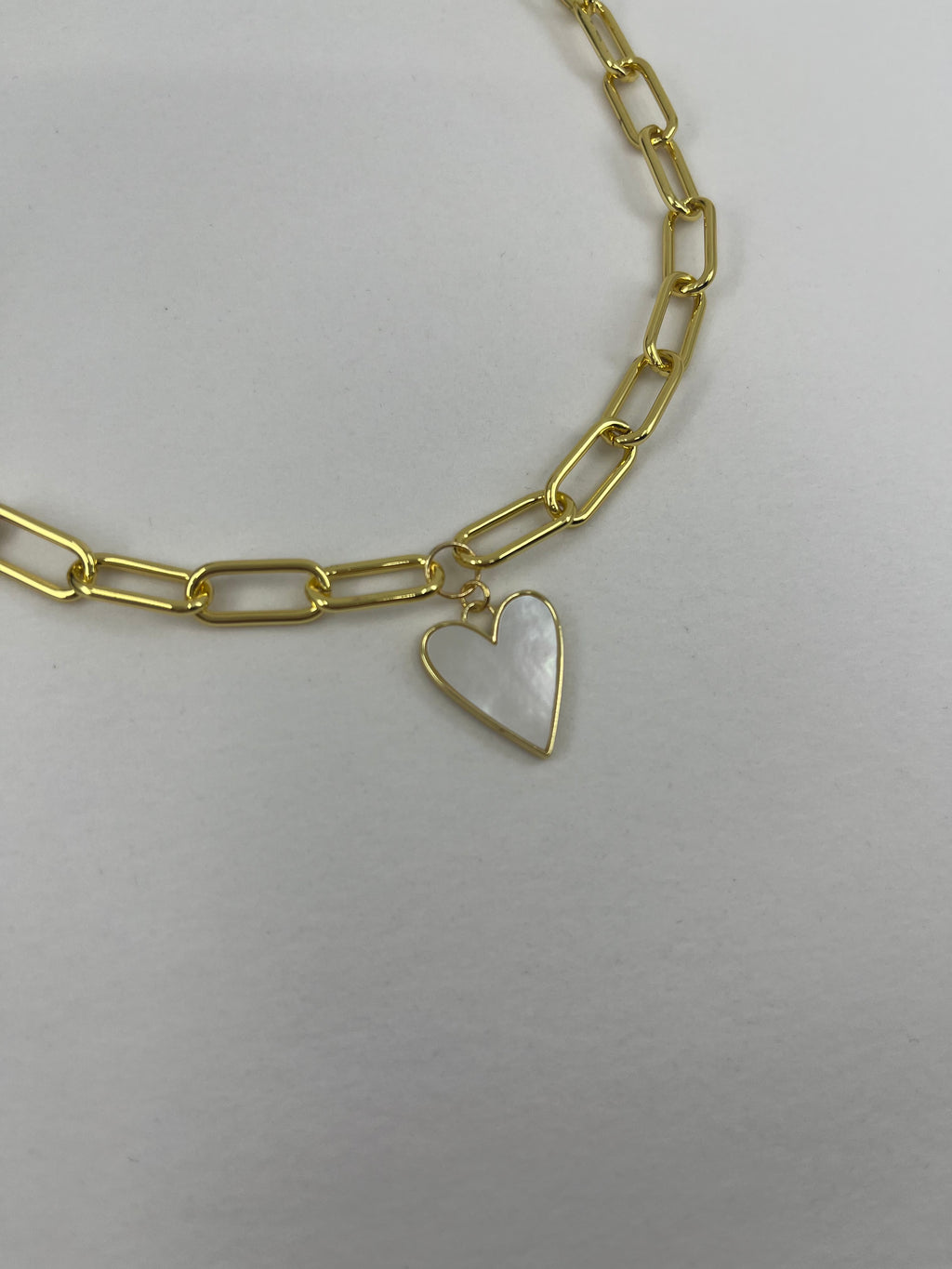 18K Gold Chunky Chain Necklace with heart
