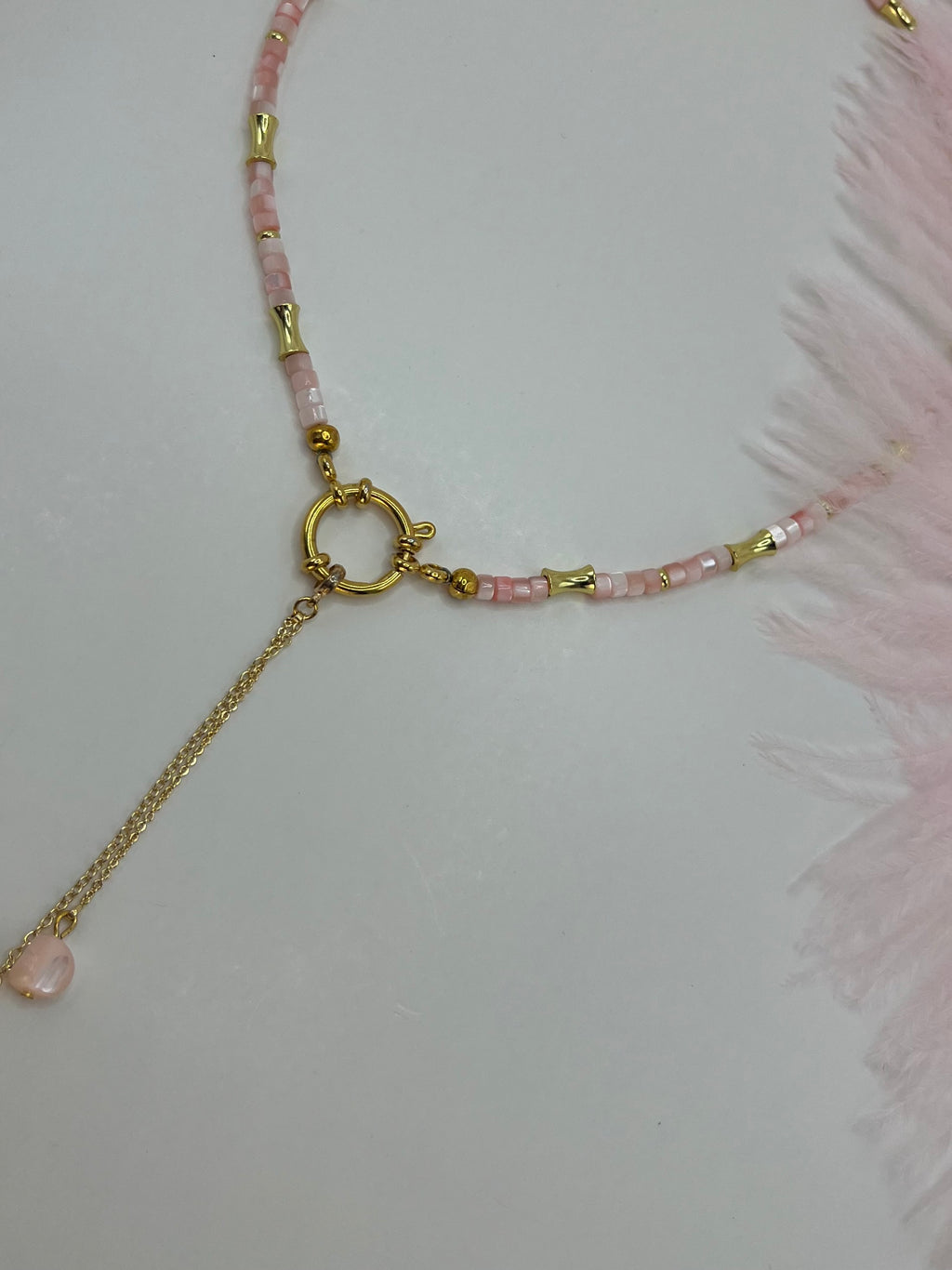 Pink Shell Y-Necklace