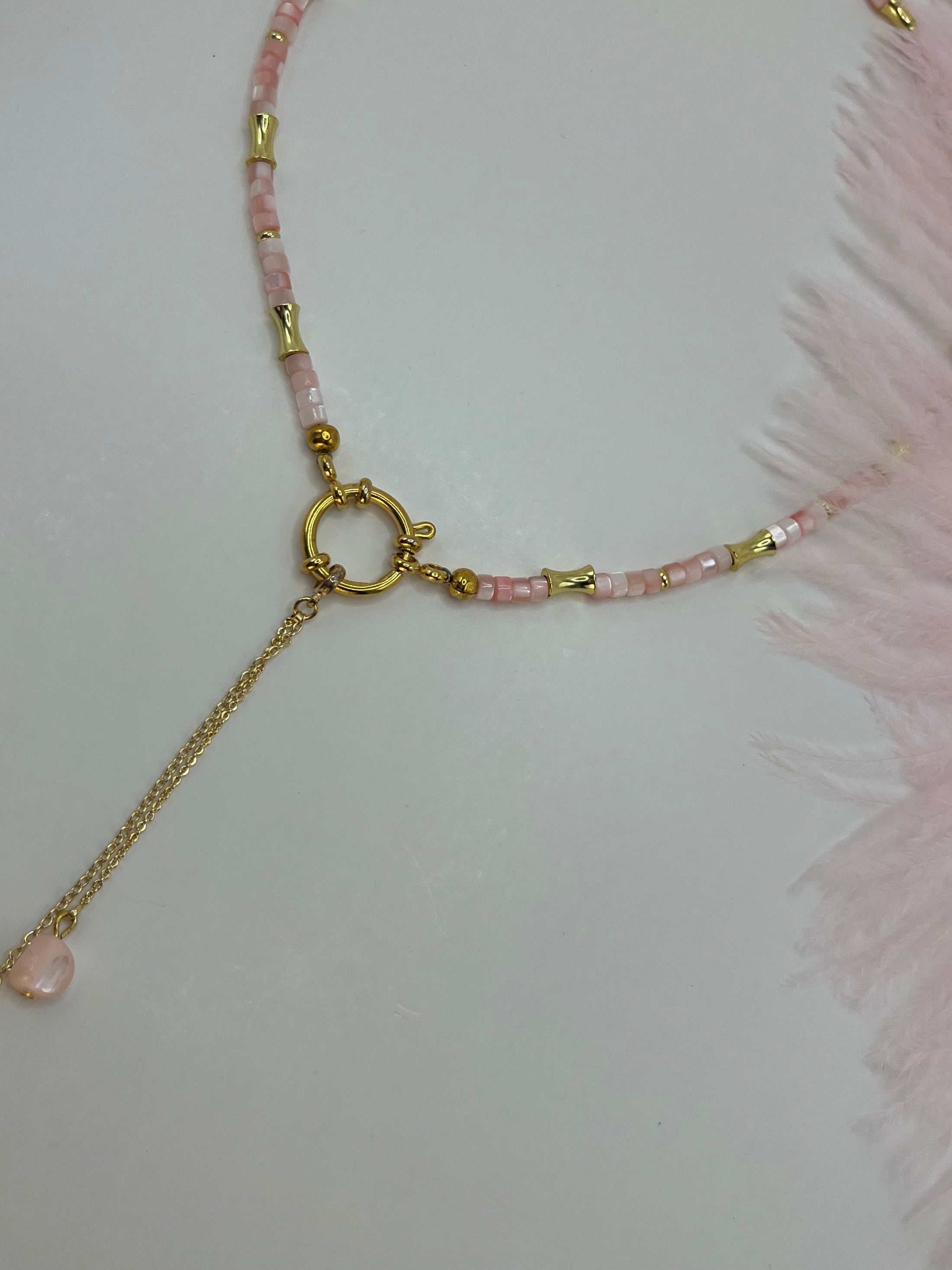 Pink Shell Y-Necklace