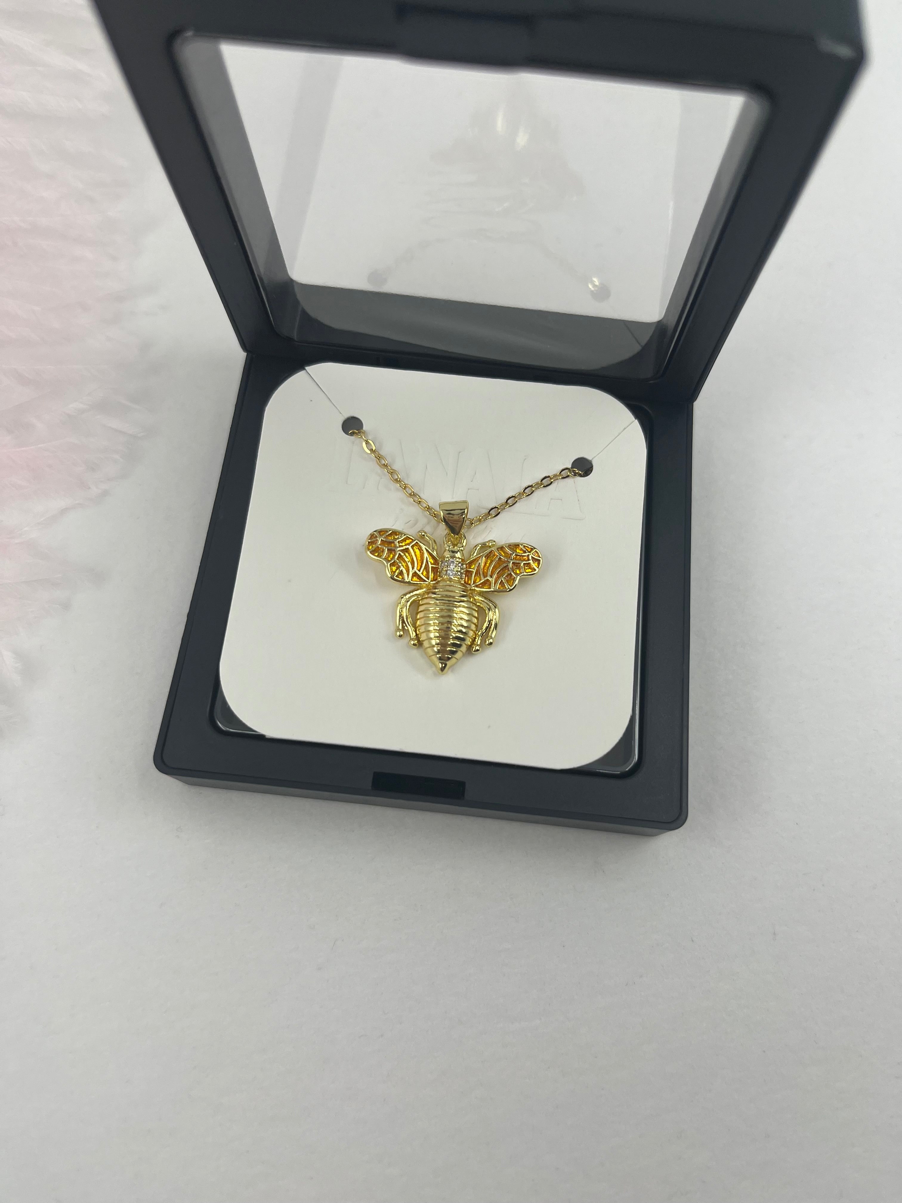 Bee choker necklace, 18k gold plated