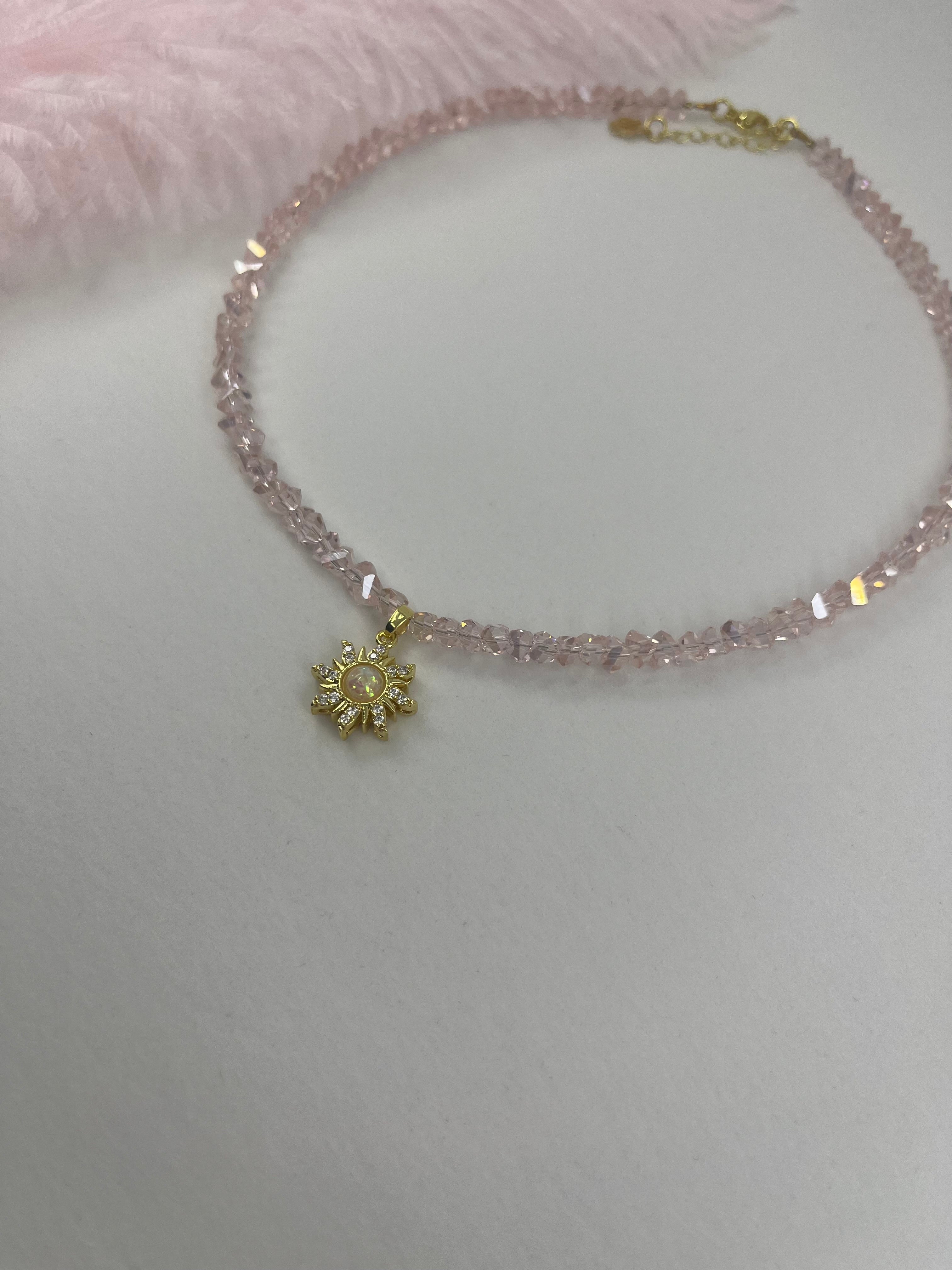 Sun Crystal Choker Necklace – 18K Gold Plated