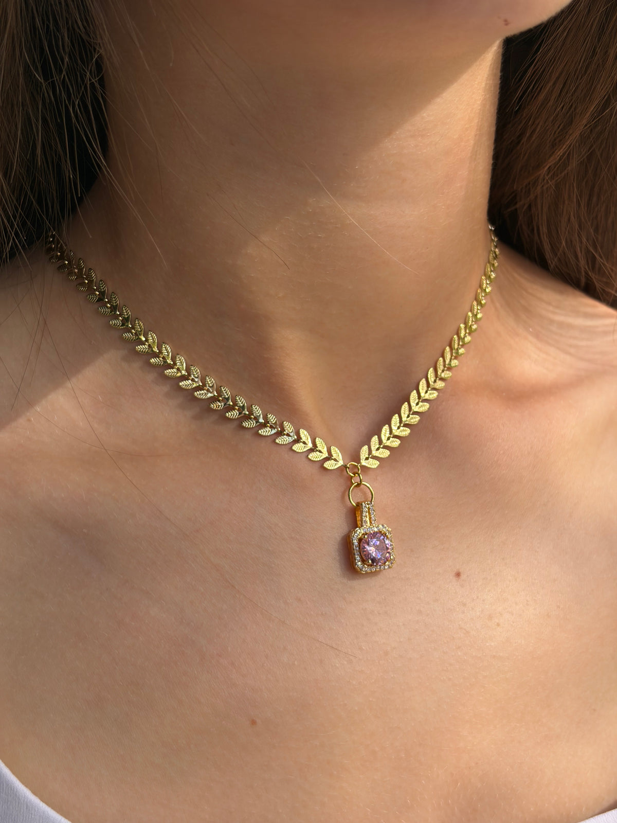 18k Gold Plated Jewelry with zirconia pendants, drop earrings