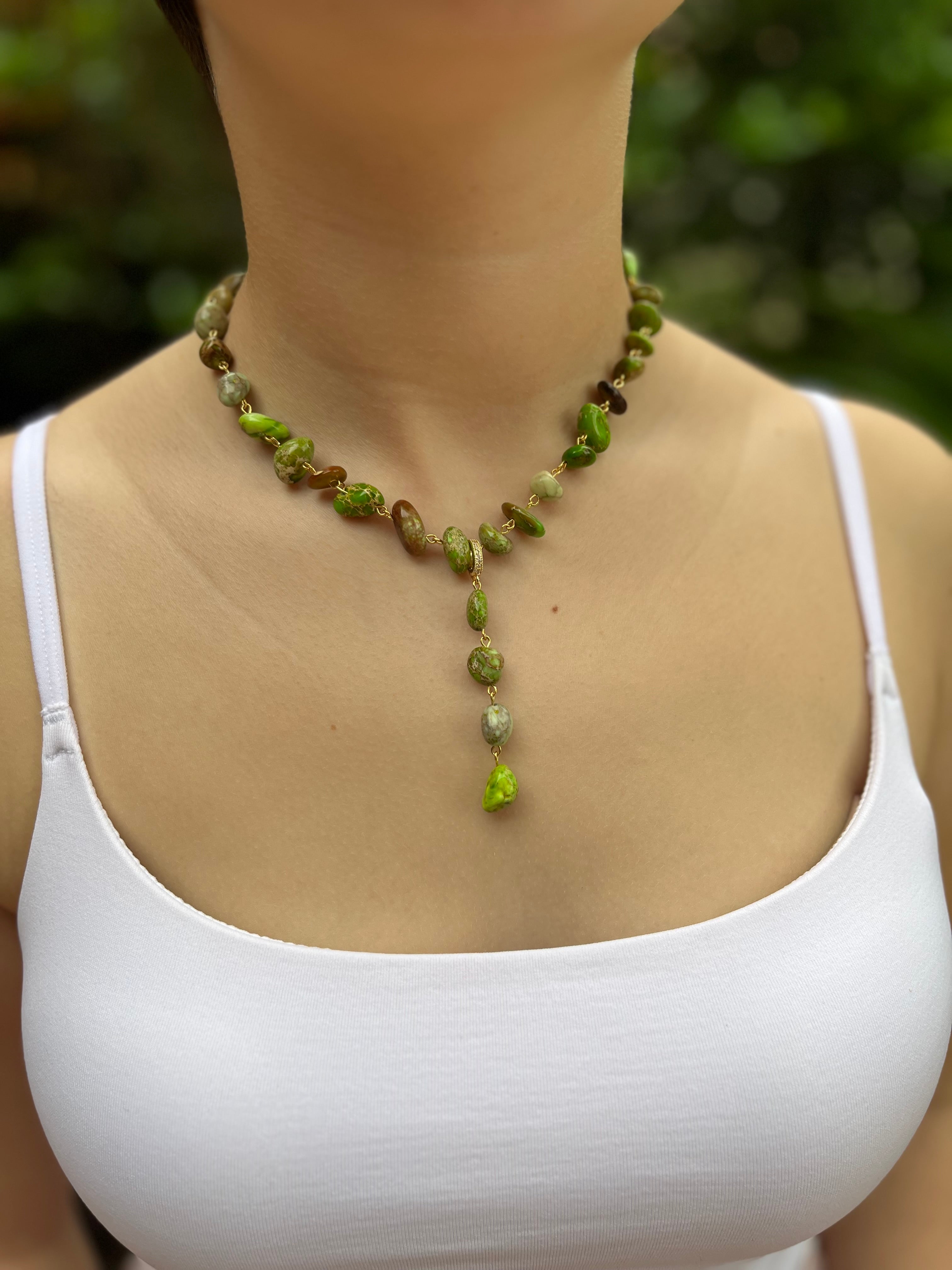 Natural Imperial Jasper 3-in-1 Necklace – Transformable Design