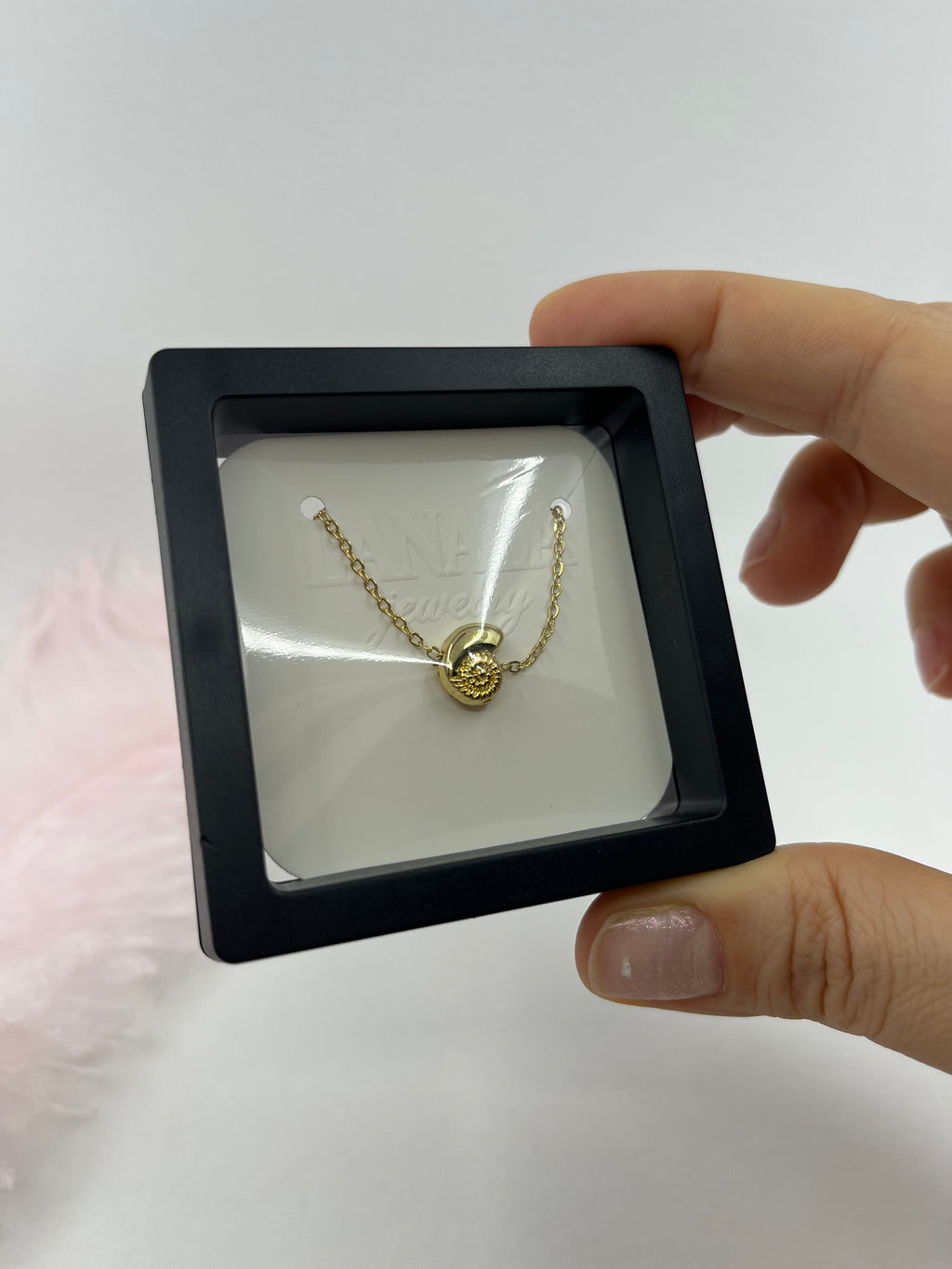 Necklace with 14K Gold shell pendant