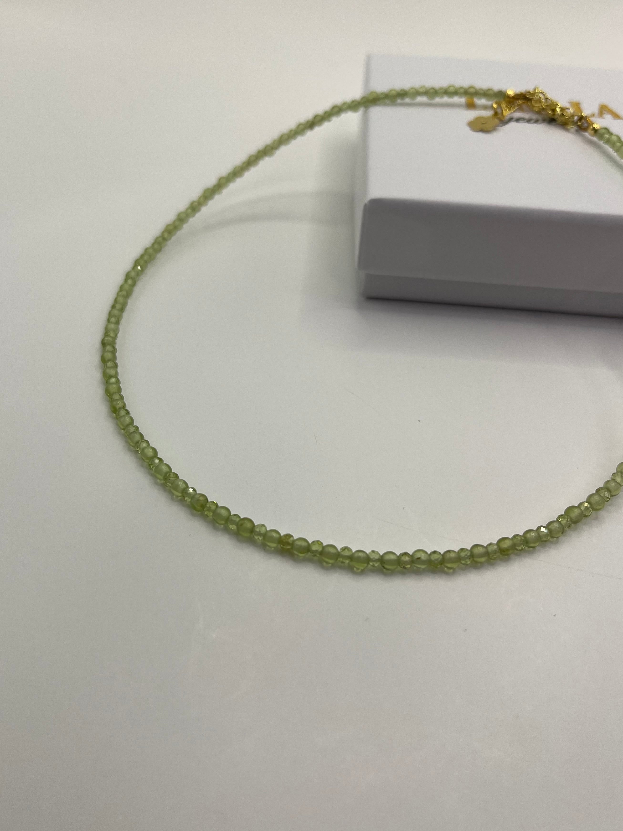 Peridot Necklace: 18K Gold Plated clasp