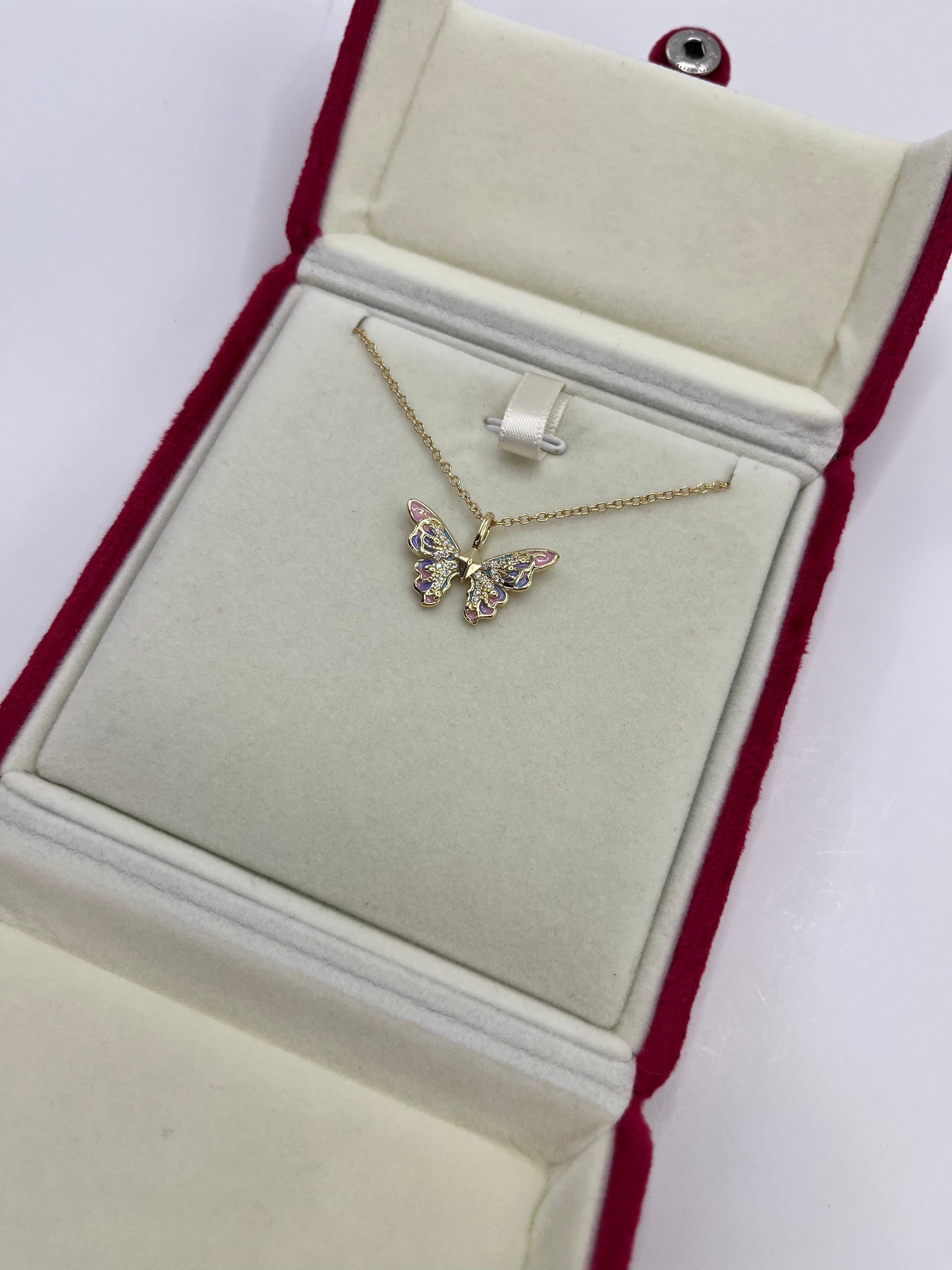 Butterfly Necklace, Real 18K Gold Plated