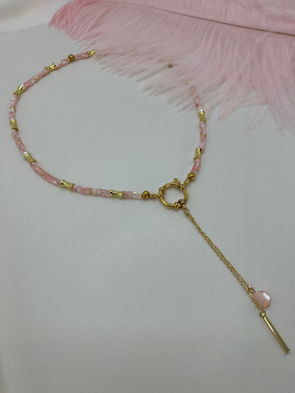 Pink Shell Y-Necklace
