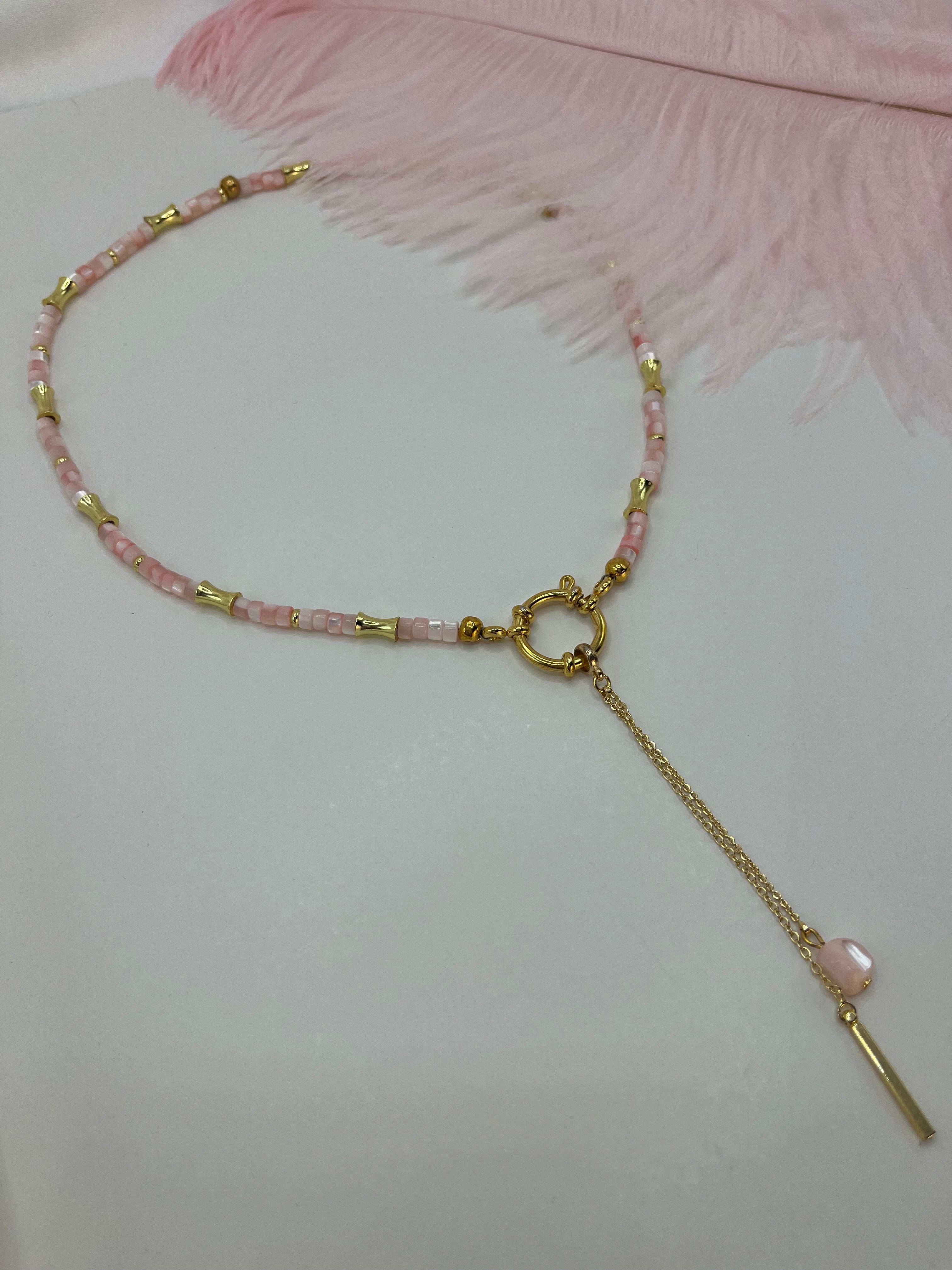 Pink Shell Y-Necklace