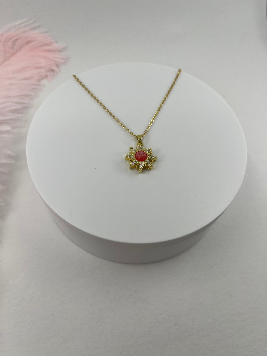 18K Gold Sun Pendant Necklace