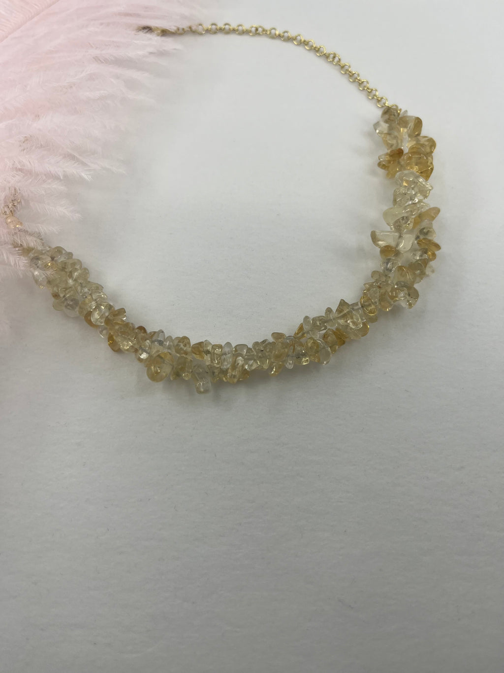 Natural Citrine Necklace, 18k gold plated
