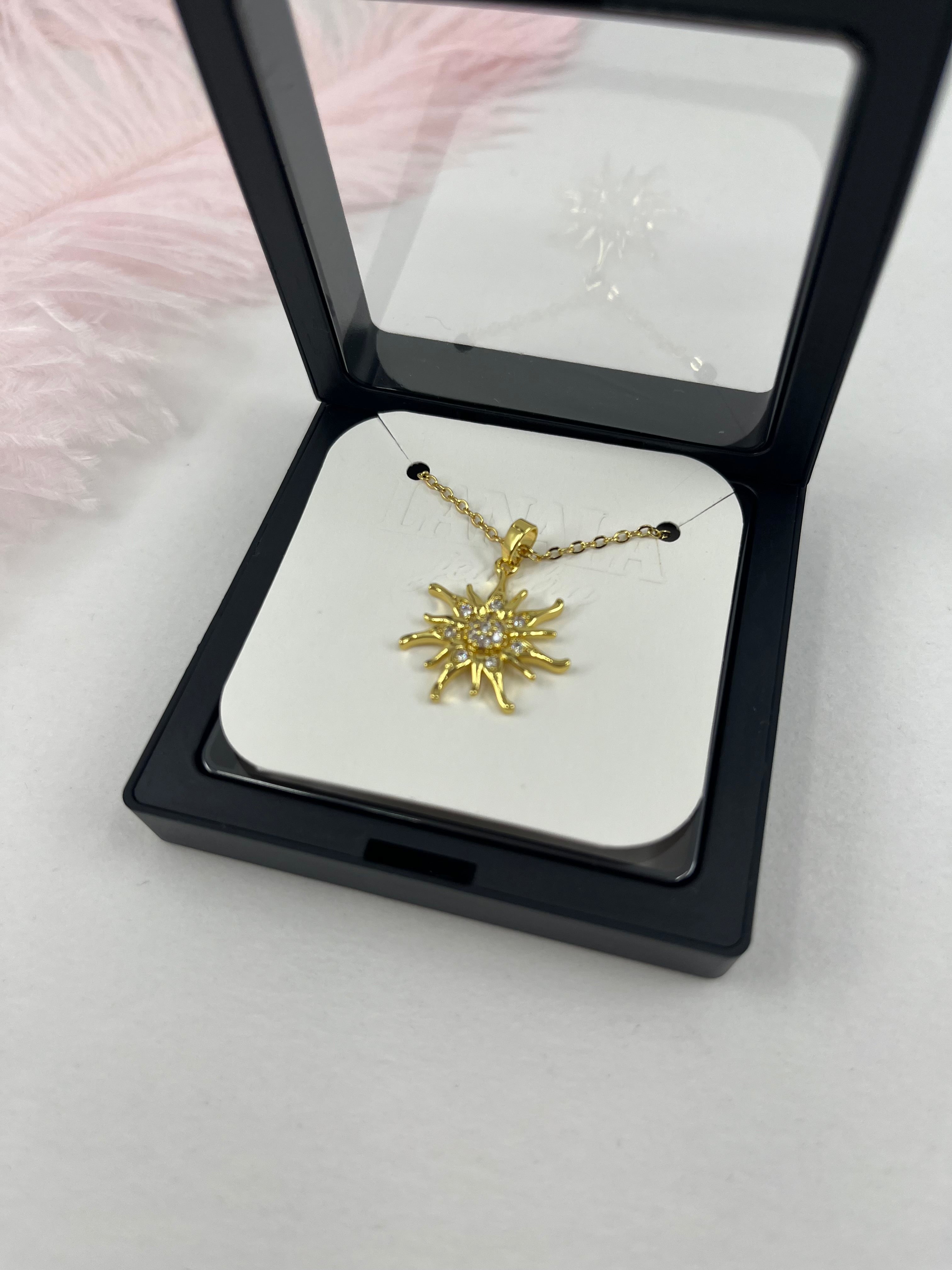 Sun Choker Necklace, Real 18K Gold Plated