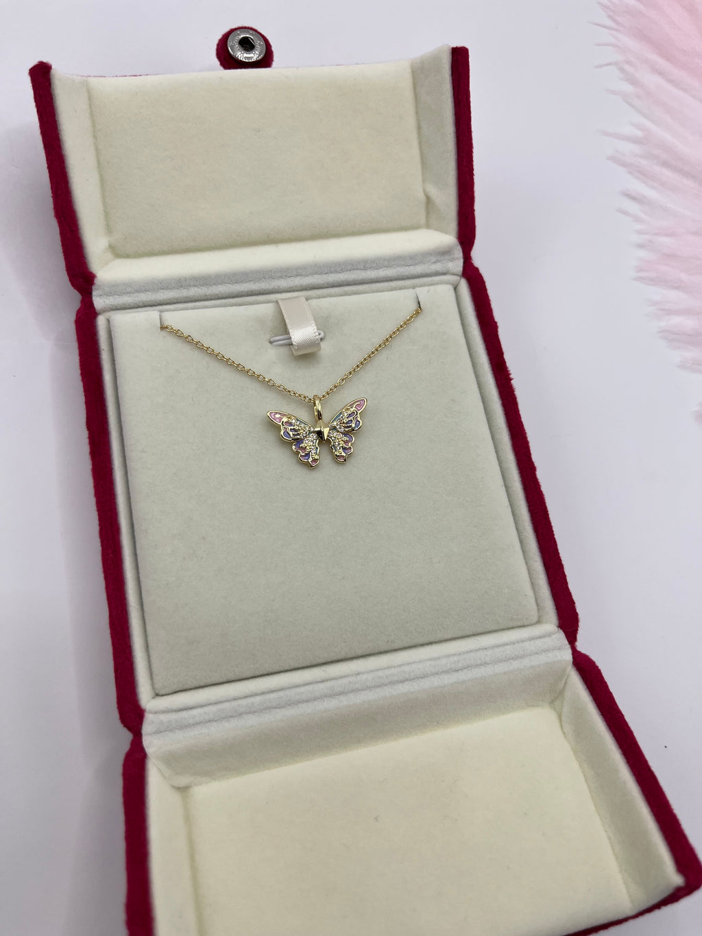 Butterfly Necklace, Real 18K Gold Plated