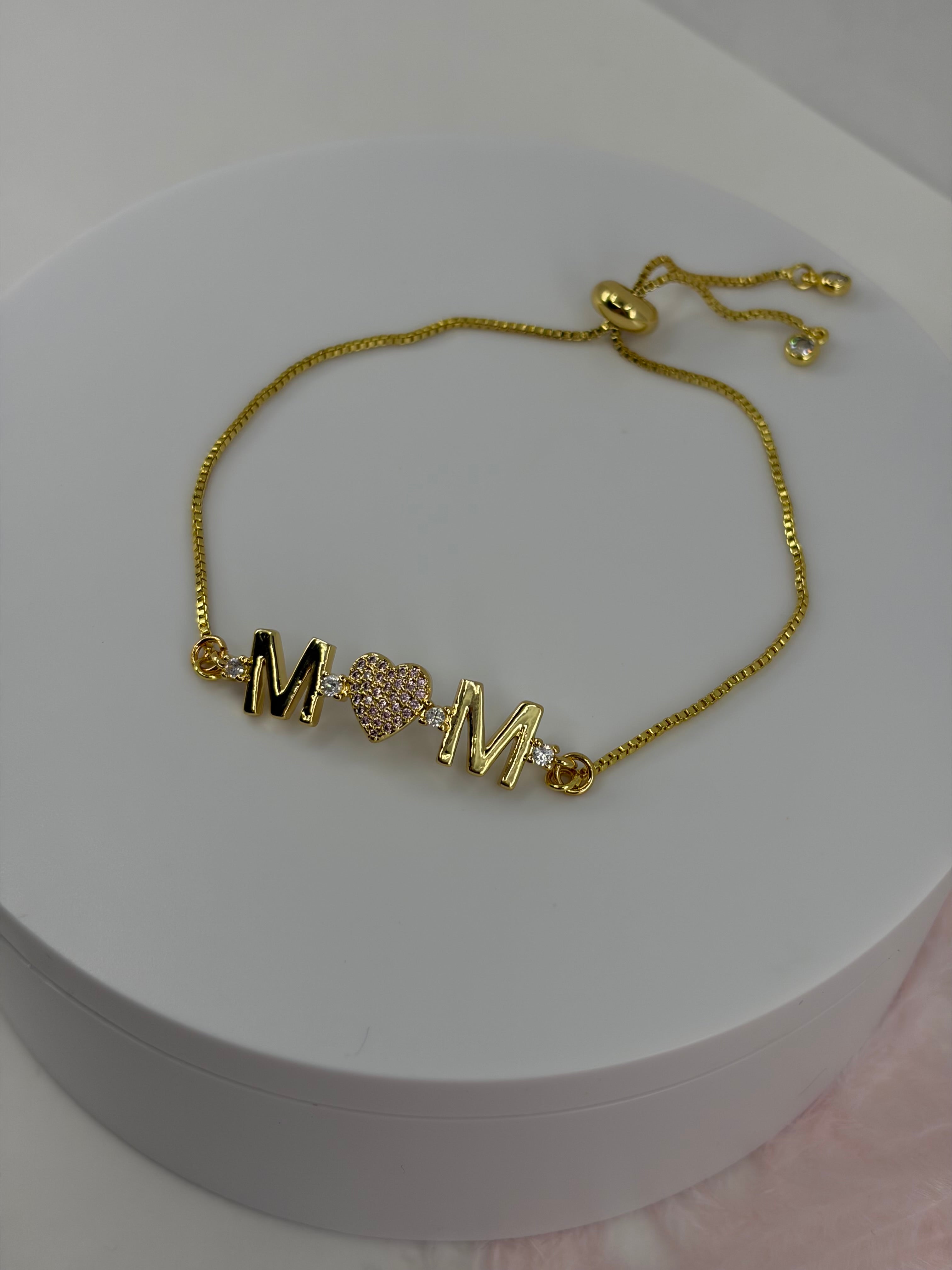 MOM bracelet with slider chain