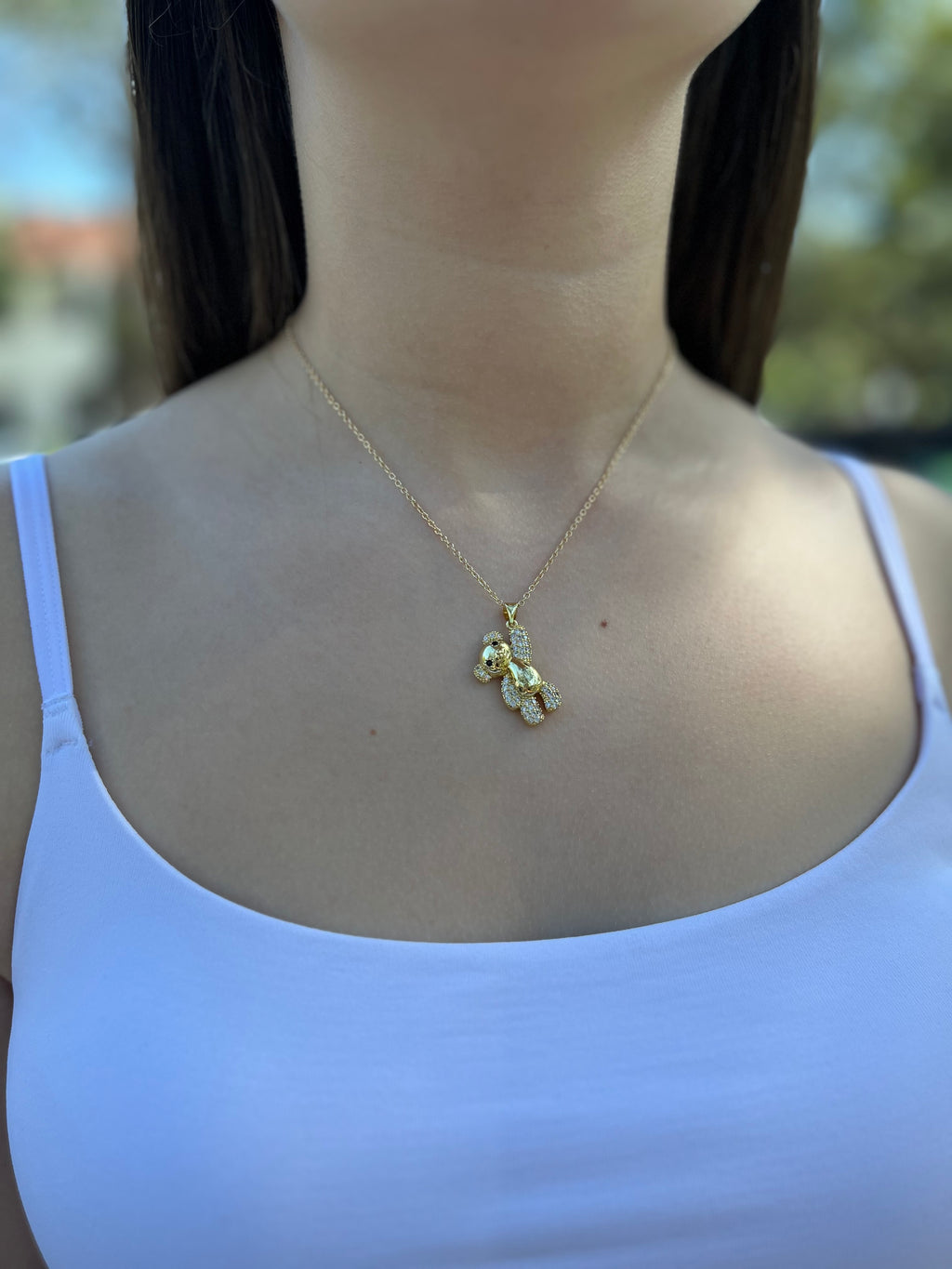Teddy Bear Necklace, pendant  Real 16K Gold Plated