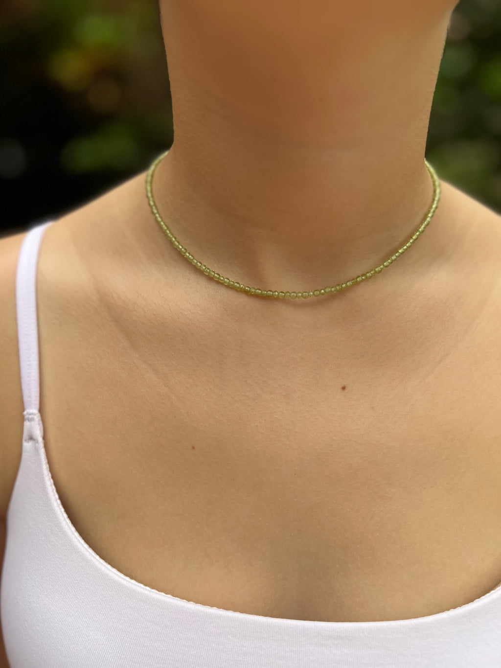 Peridot Necklace: 18K Gold Plated clasp