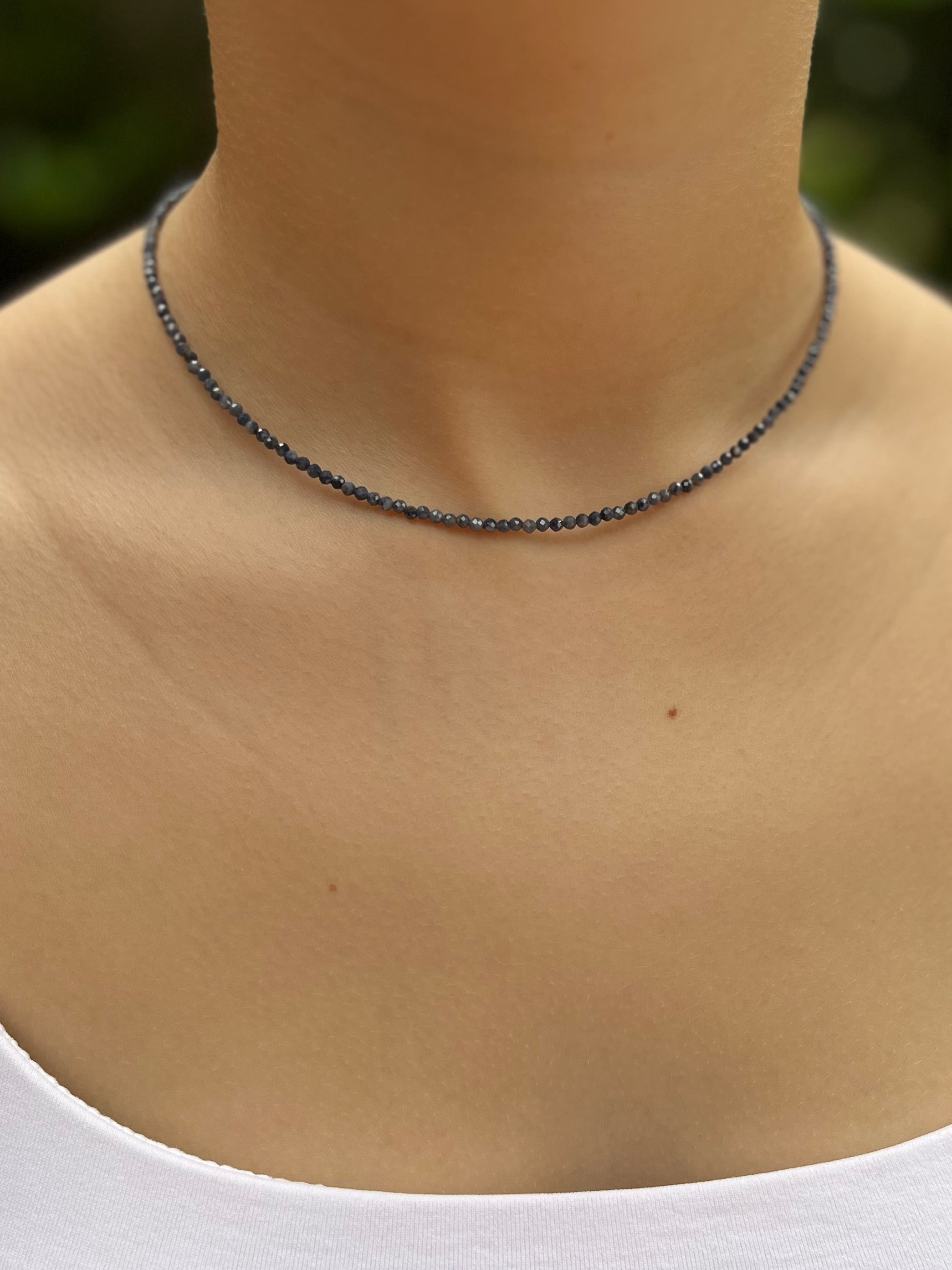Sapphire Necklace: 18K Gold Plated clasp