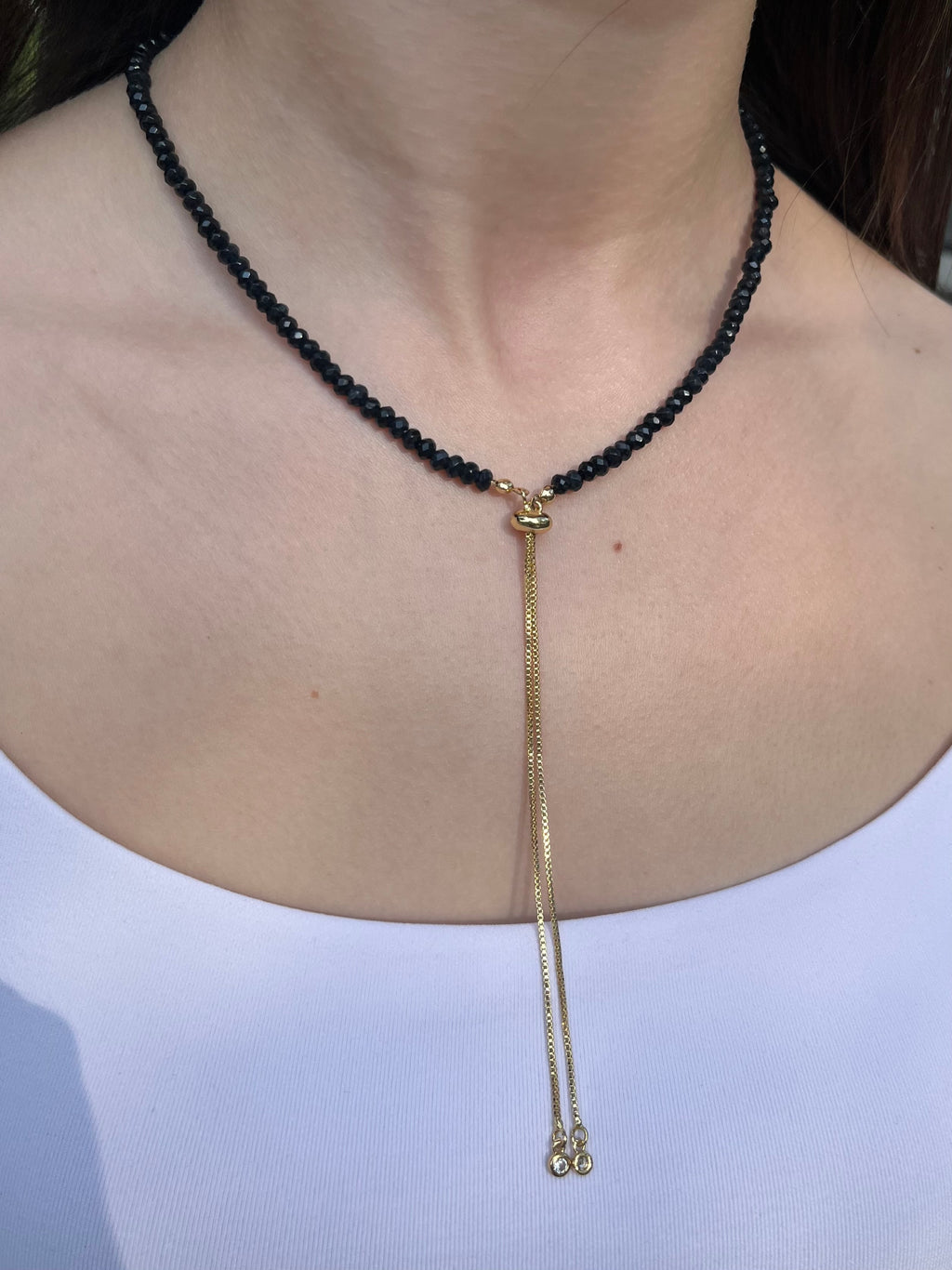 Set: Natural Malaysia Jade Y-Necklace & Earrings, Dark Blue