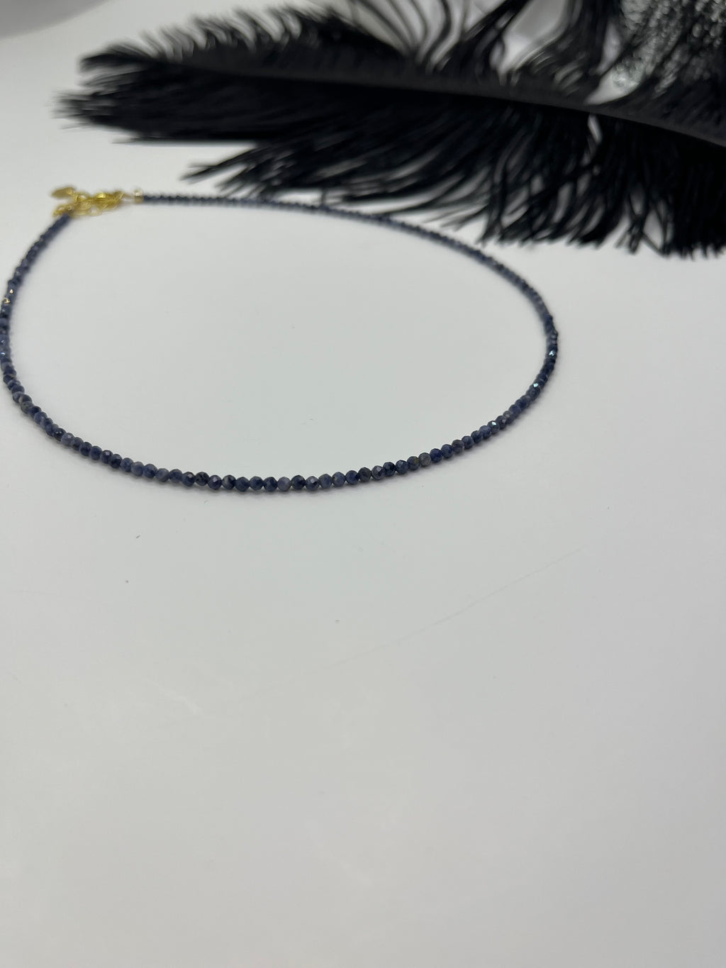 Sapphire Necklace: 18K Gold Plated clasp