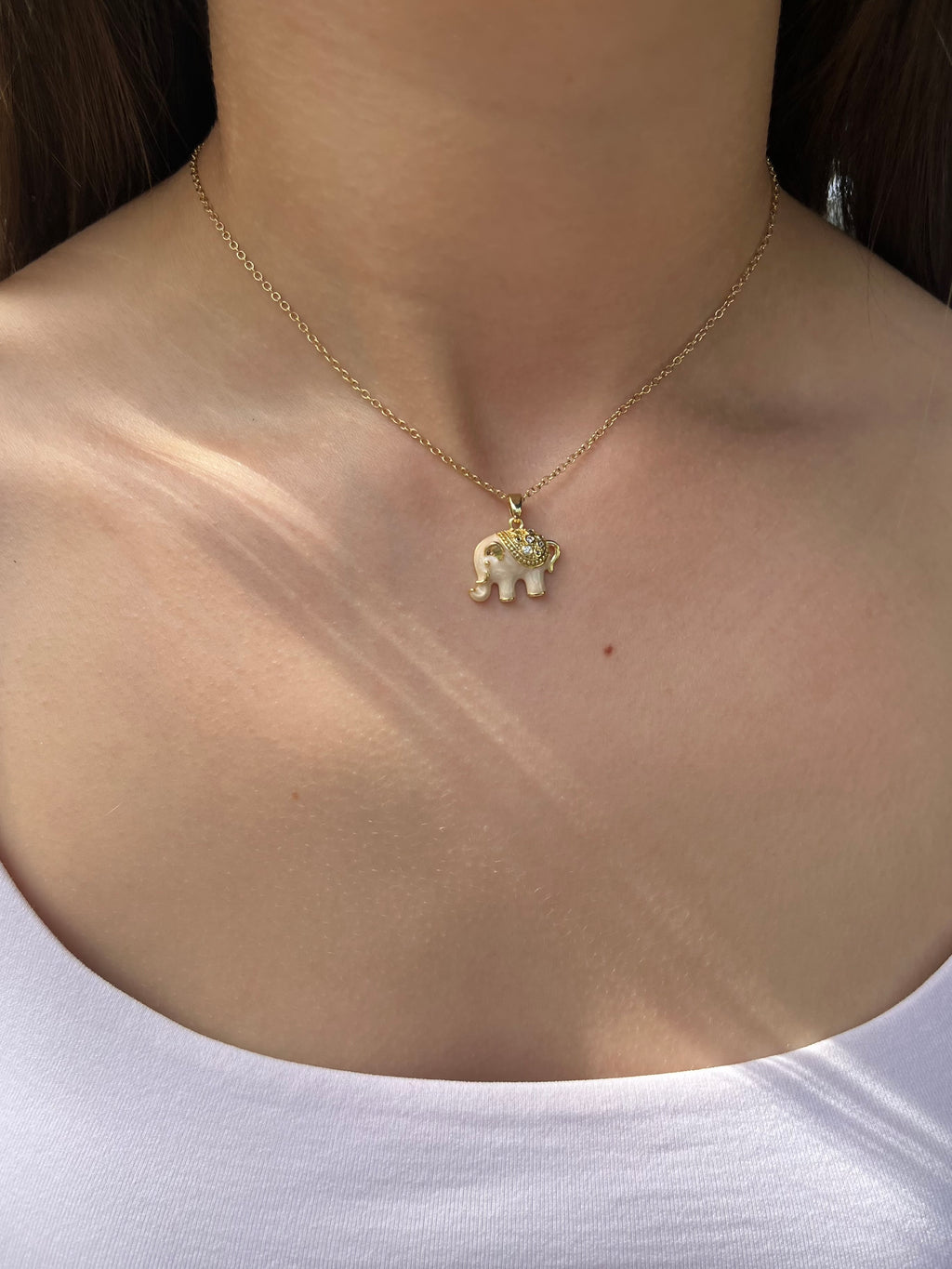 Elephant choker necklace, 18k gold plated