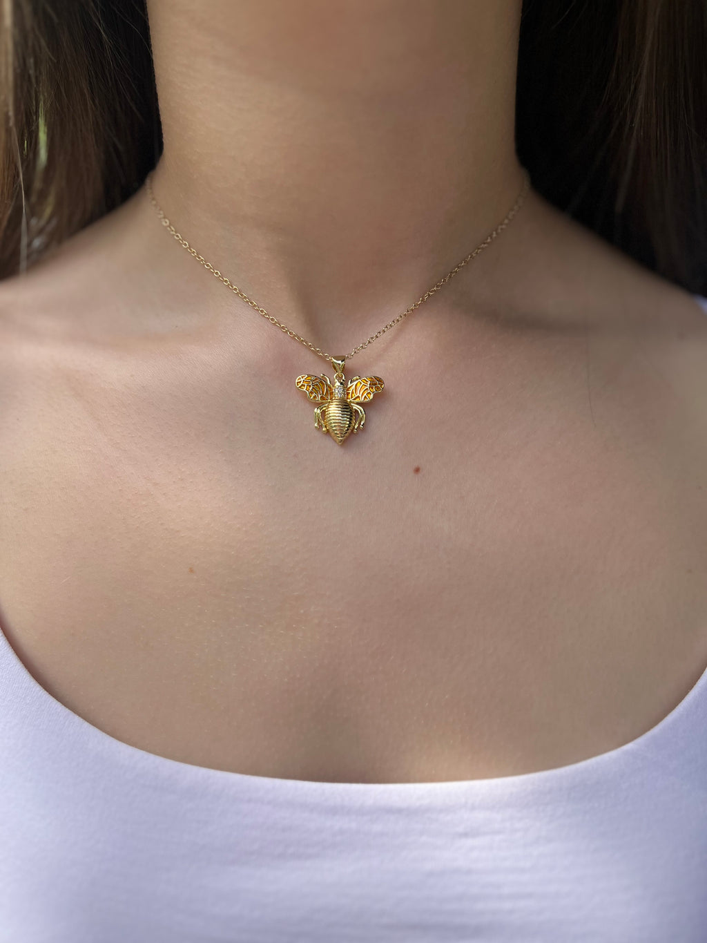 Bee choker necklace, 18k gold plated