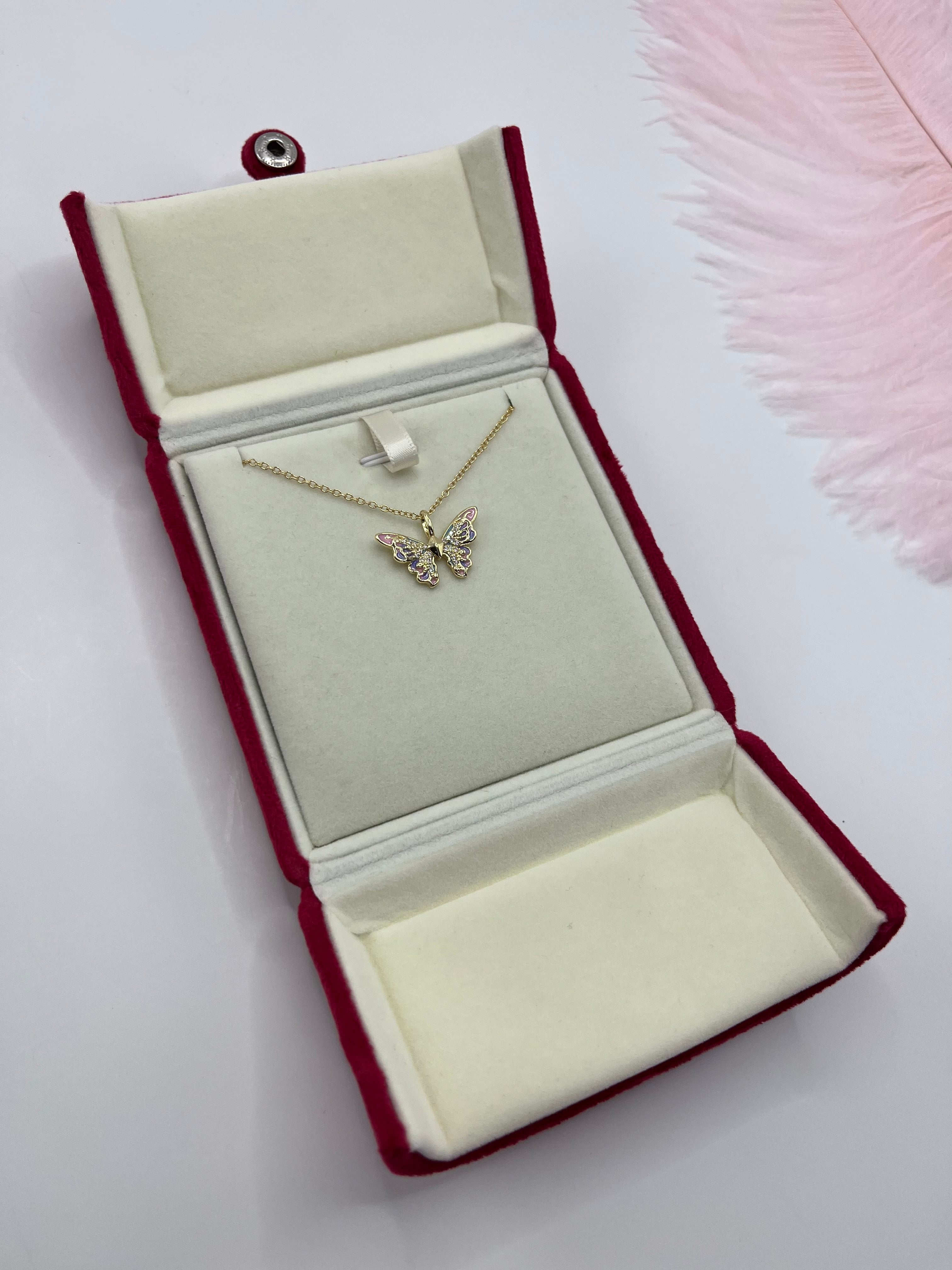 Butterfly Necklace, Real 18K Gold Plated