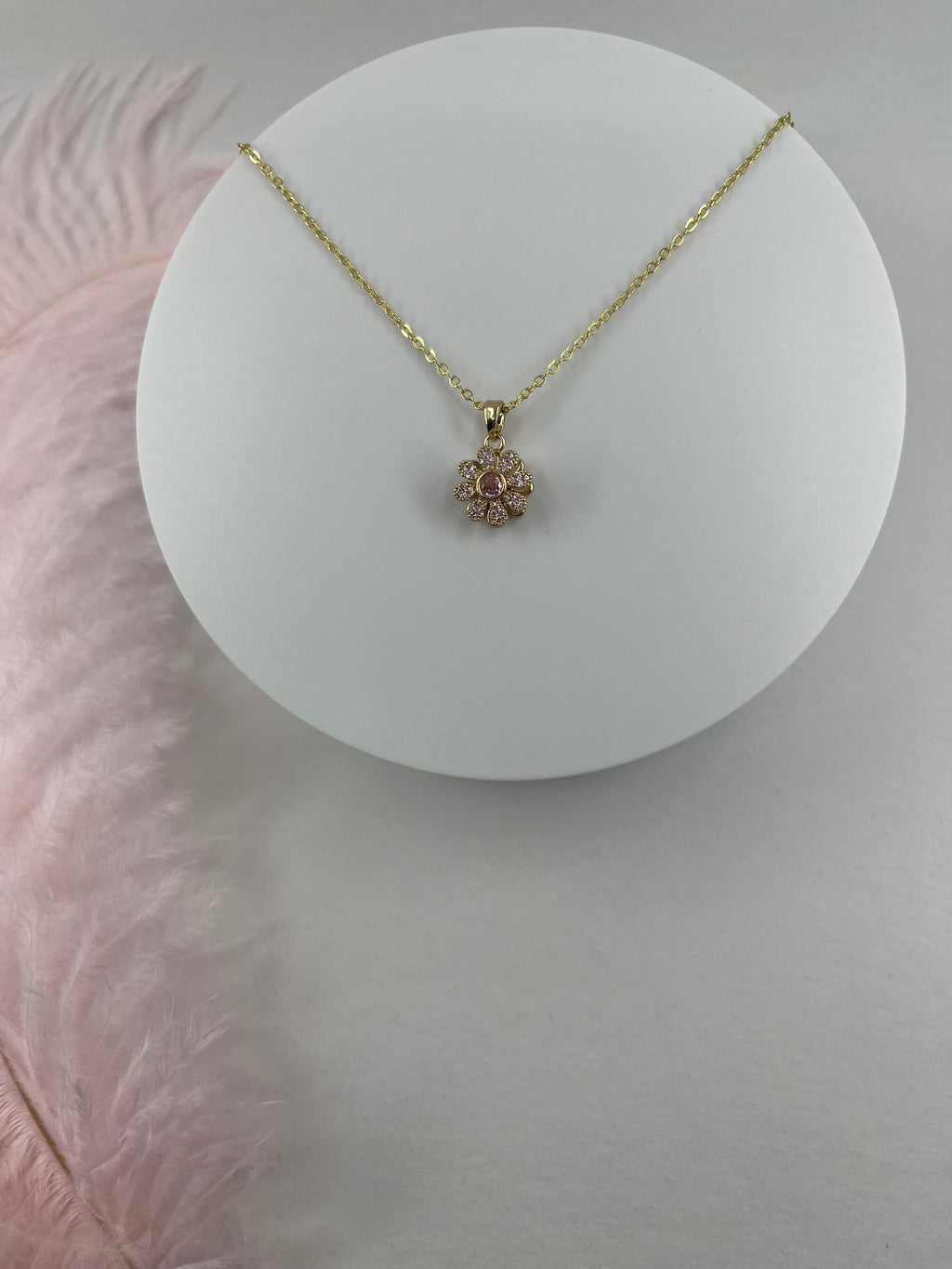 18K Gold Flower Spinner Pendant Necklace