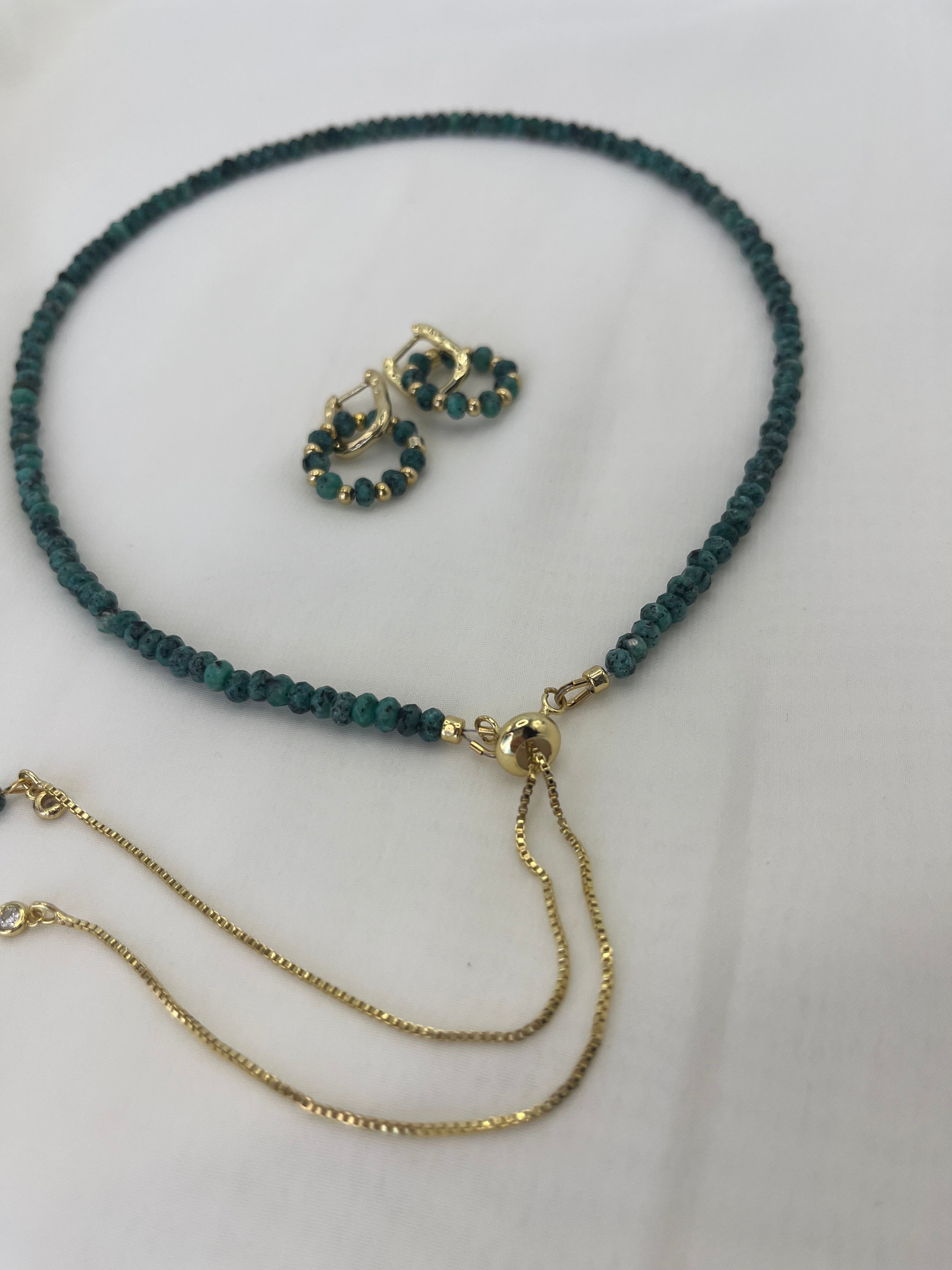 Natural Malaysia Jade Y-Necklace & Earrings Set