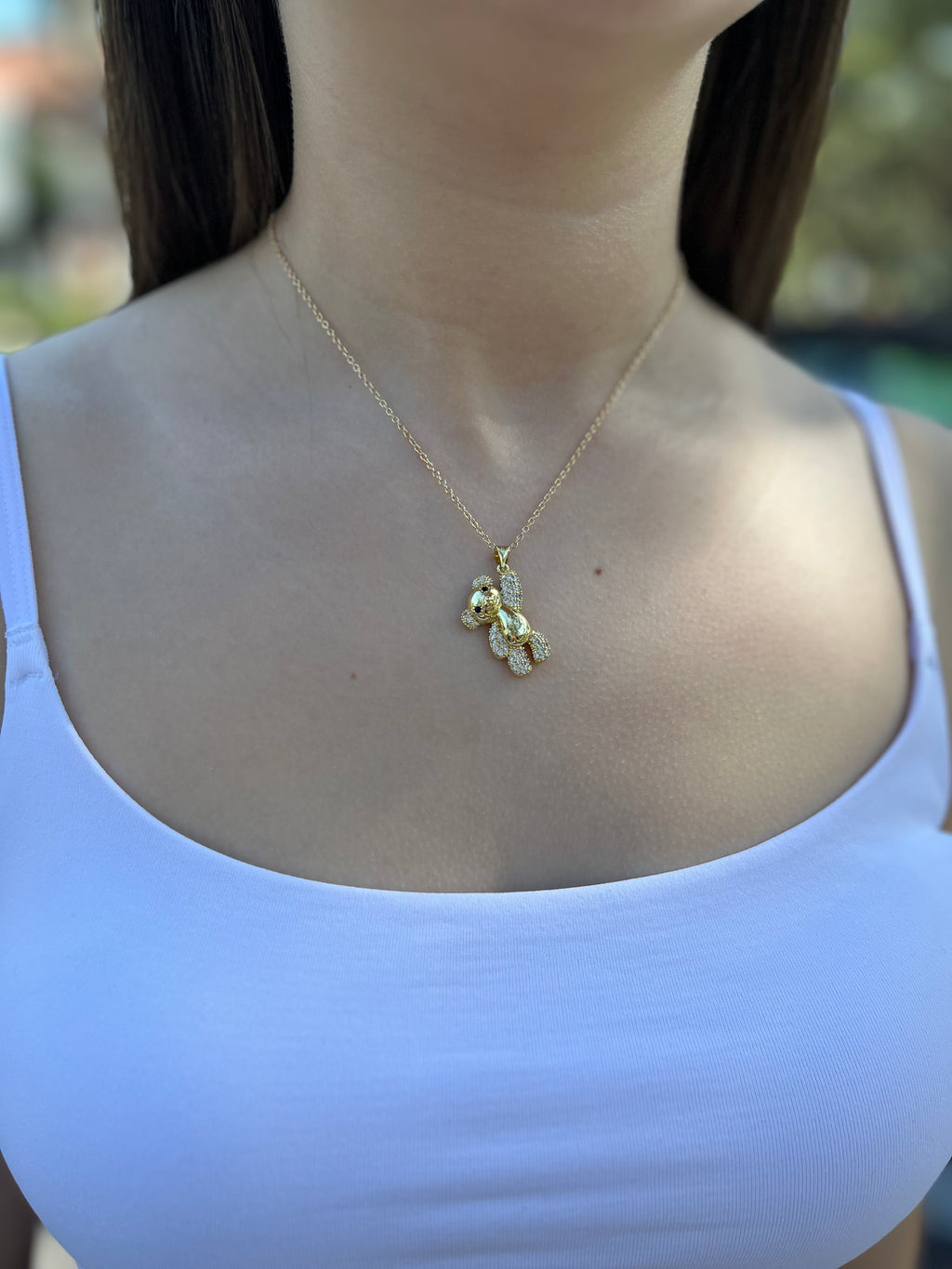 Teddy Bear Necklace, pendant  Real 16K Gold Plated