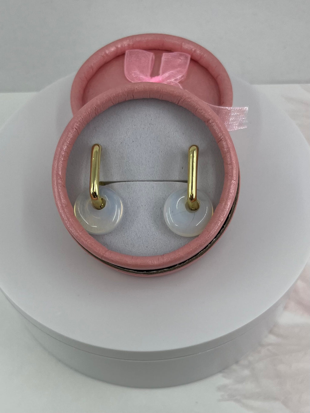 Opalite donut Earrings,18K Gold Plated