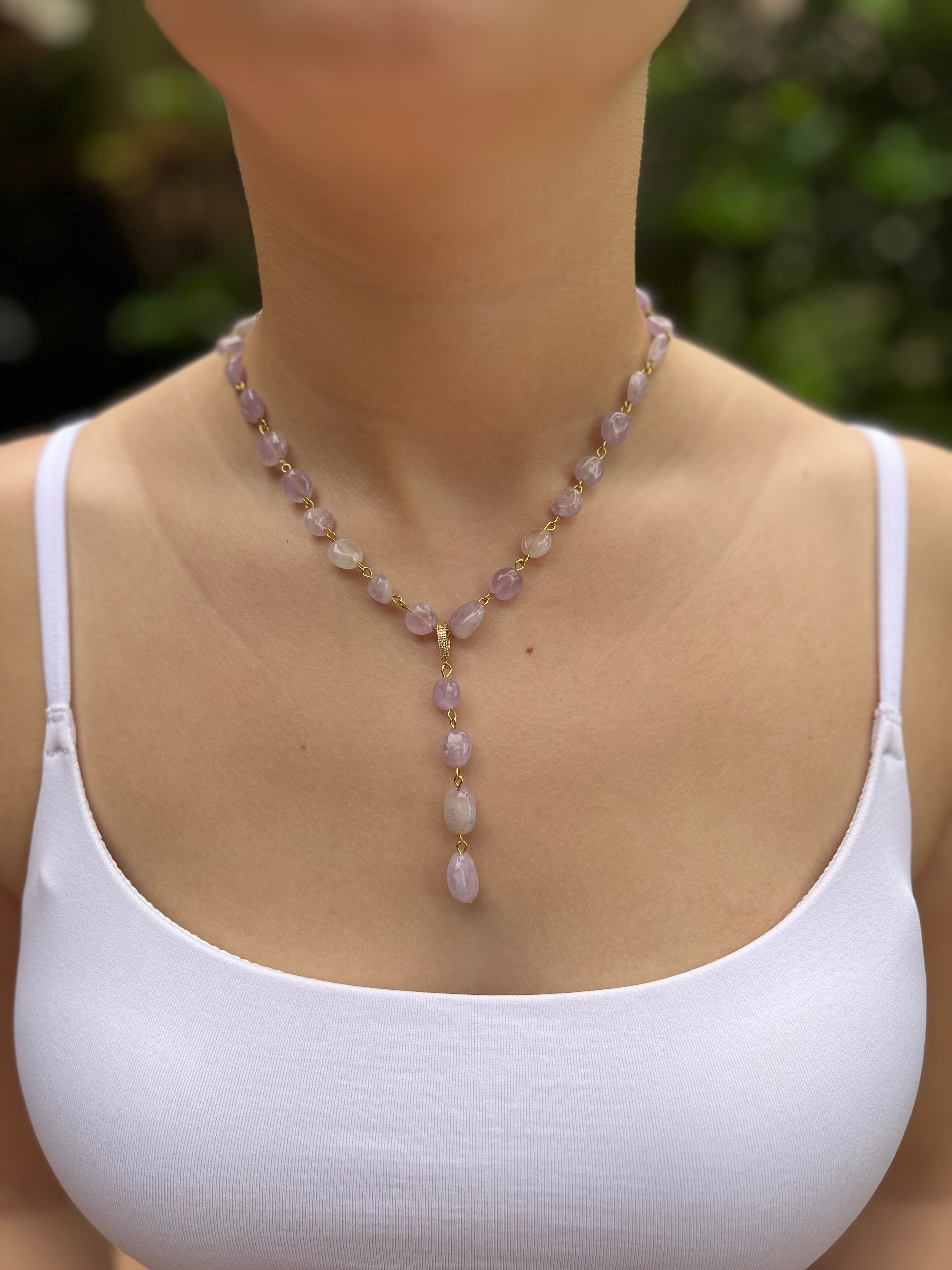 Amethyst 3-in-1 Necklace – Convertible Design, light lilac