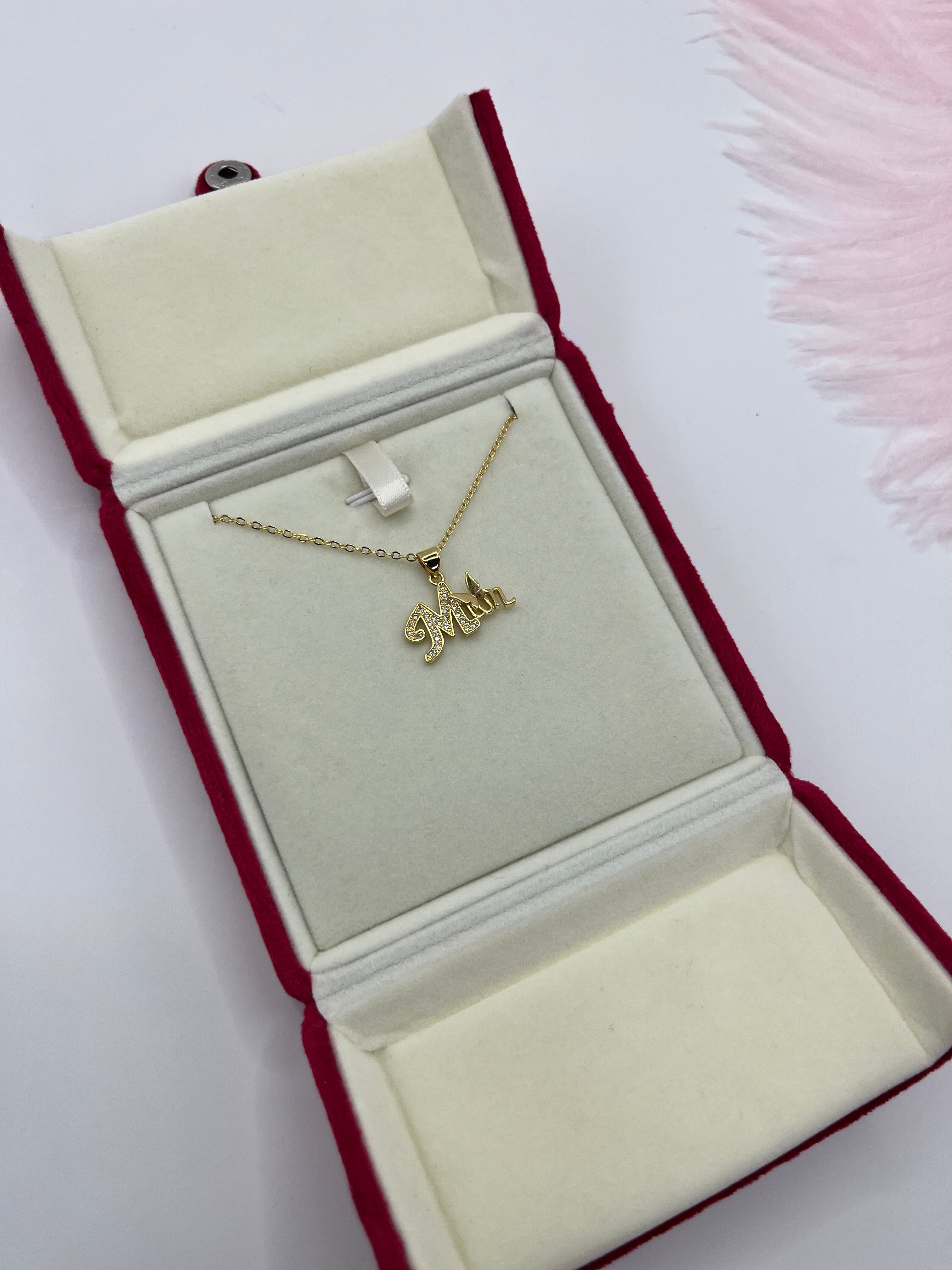 Mothers Necklace, pendant  Real 18K Gold Plated