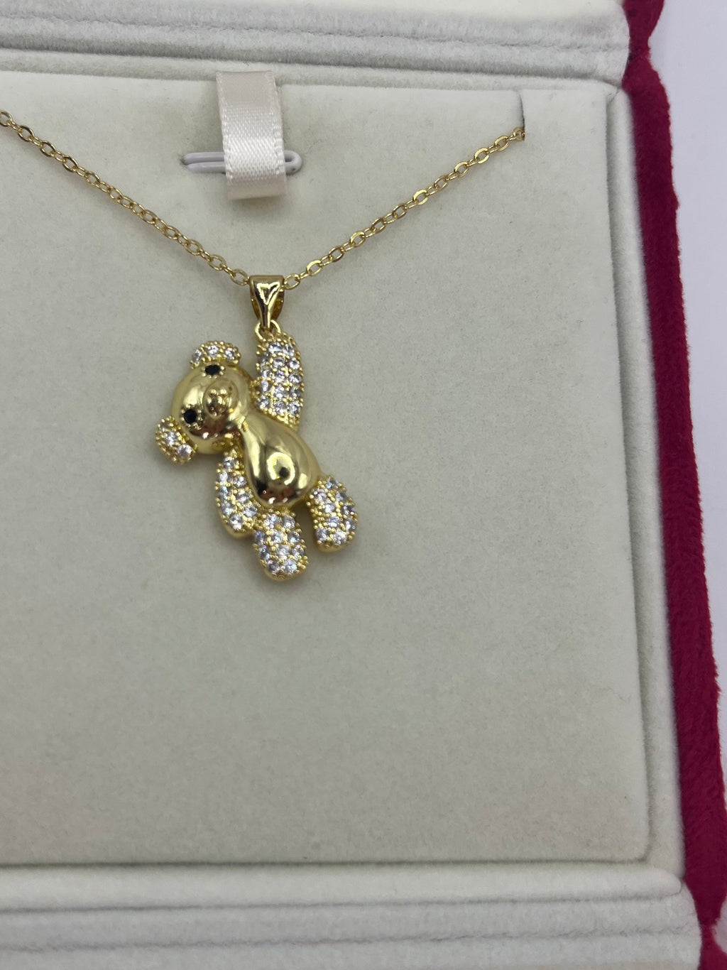 Teddy Bear Necklace, pendant  Real 16K Gold Plated