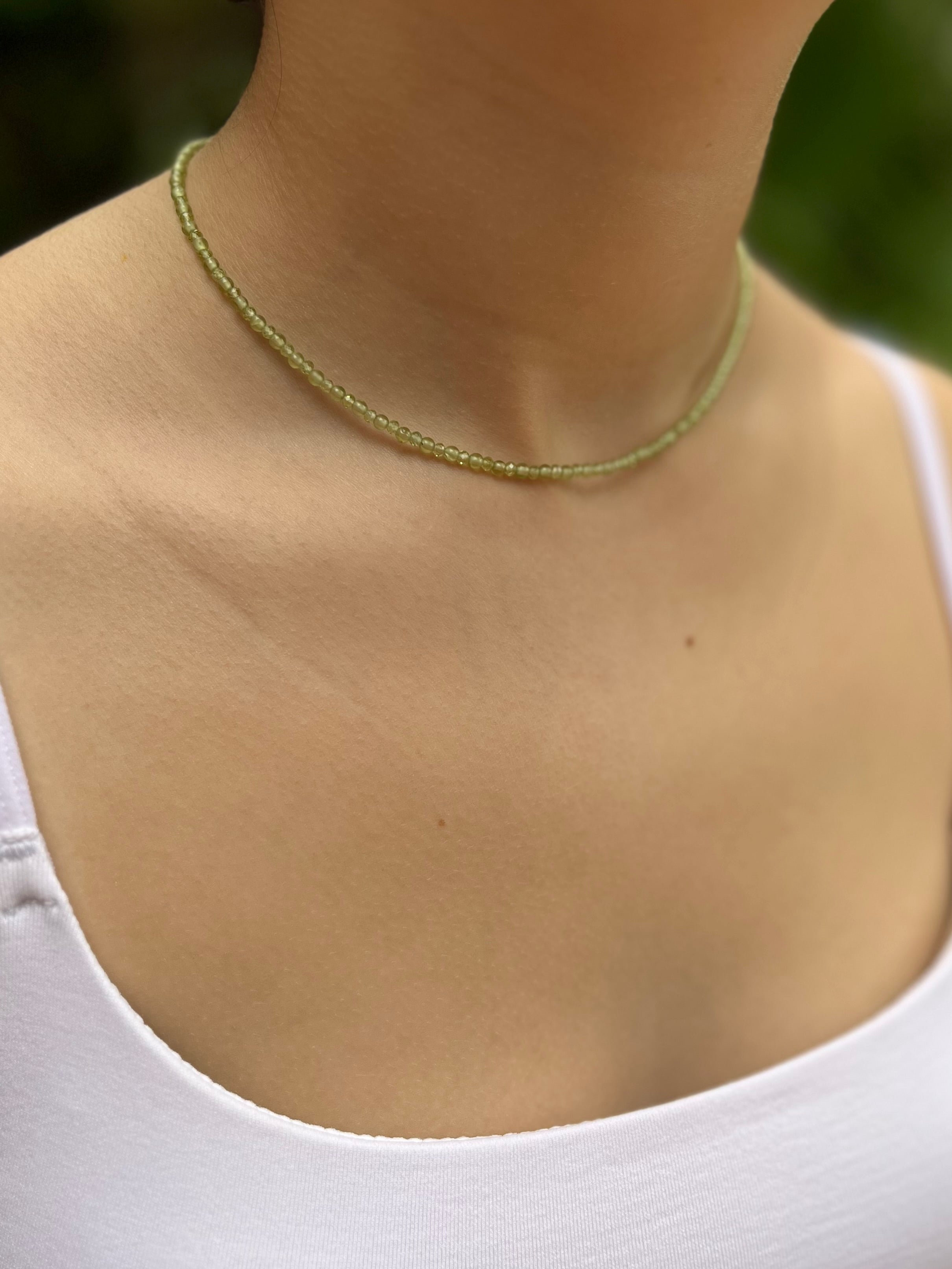 Peridot Necklace: 18K Gold Plated clasp