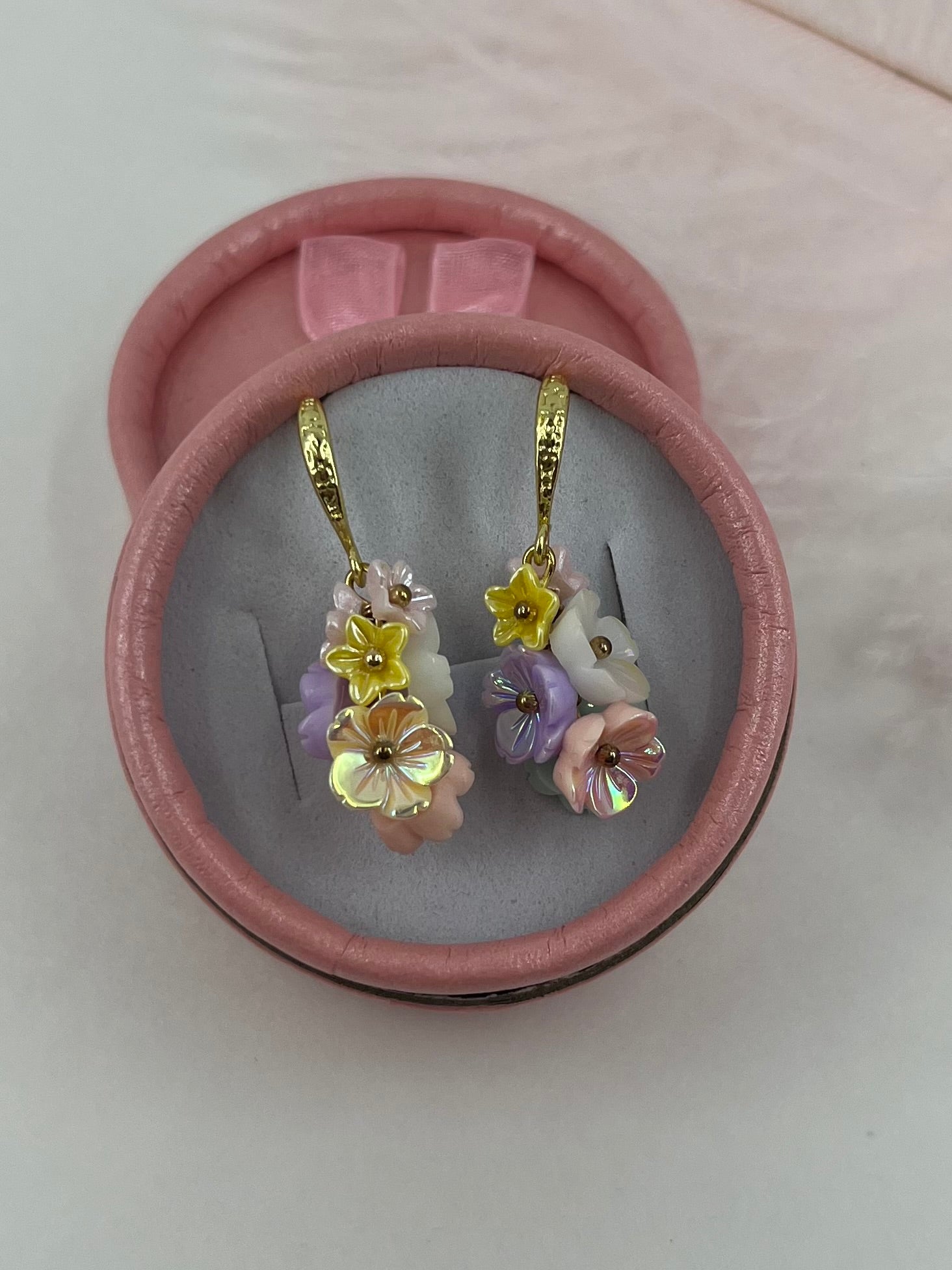 Flower Earrings, 18K Gold Plated