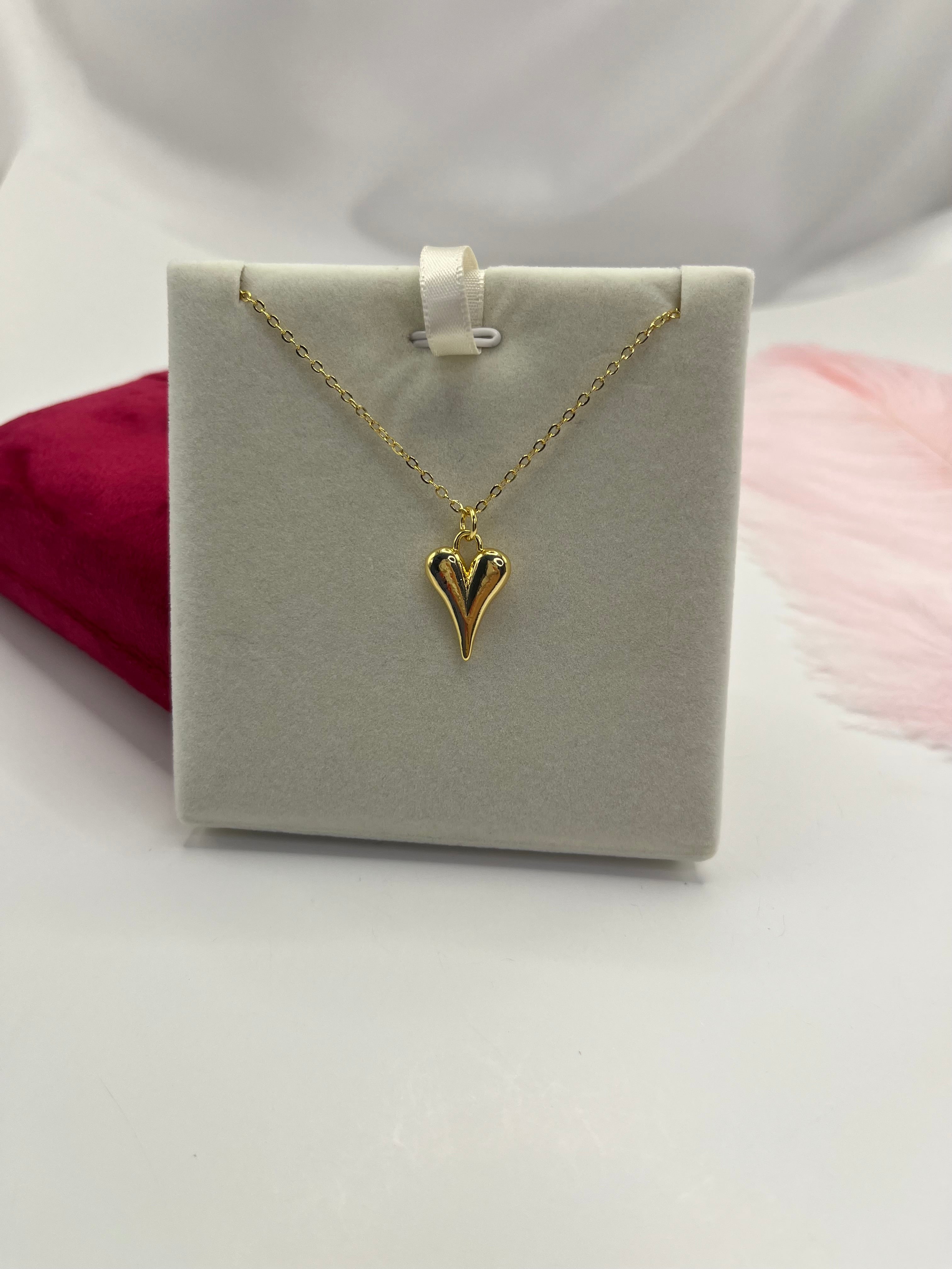 Heart Necklace, Real 18K Gold Plated