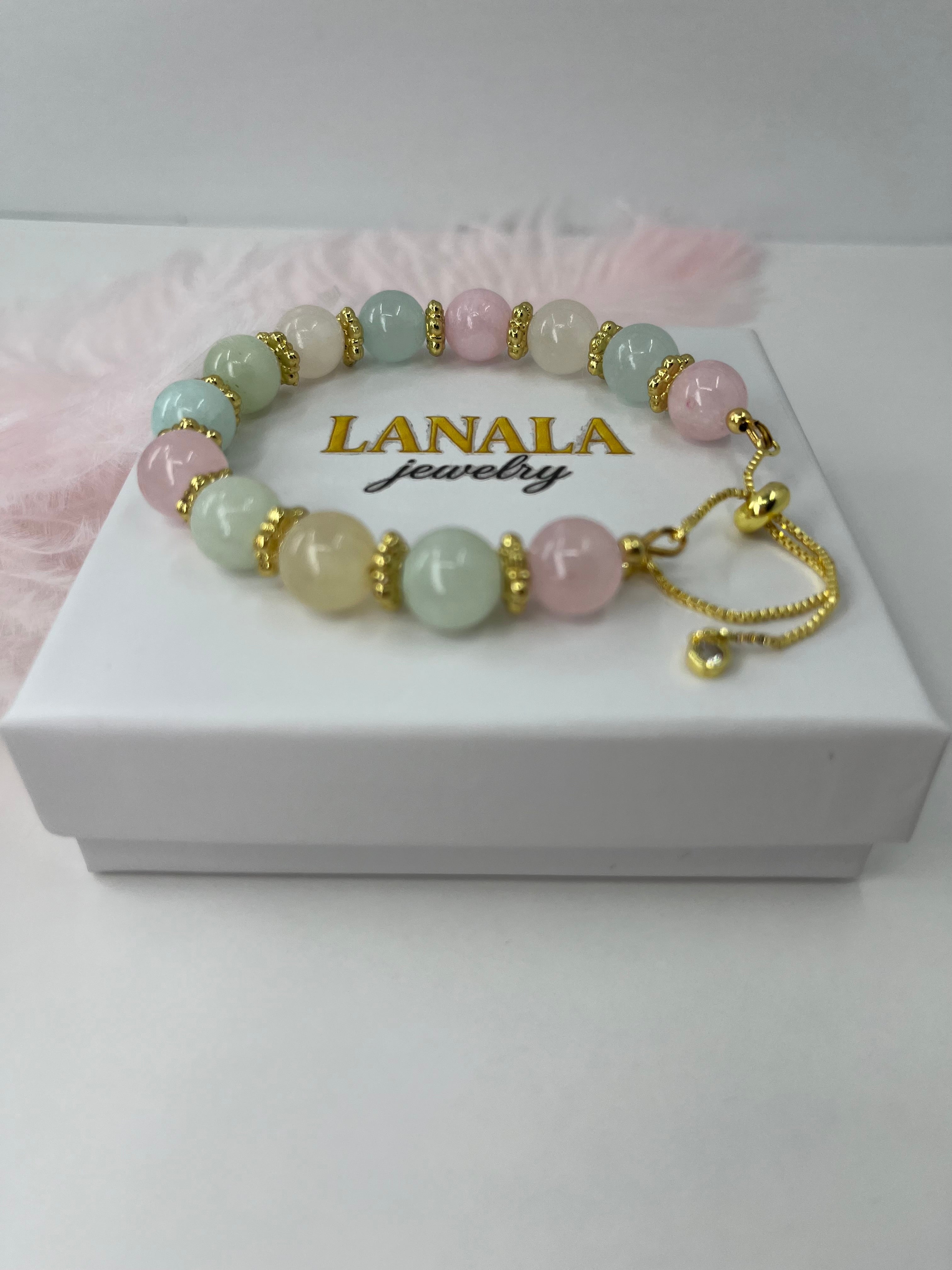 Jade Bracelet with 18K Gold Plated slider