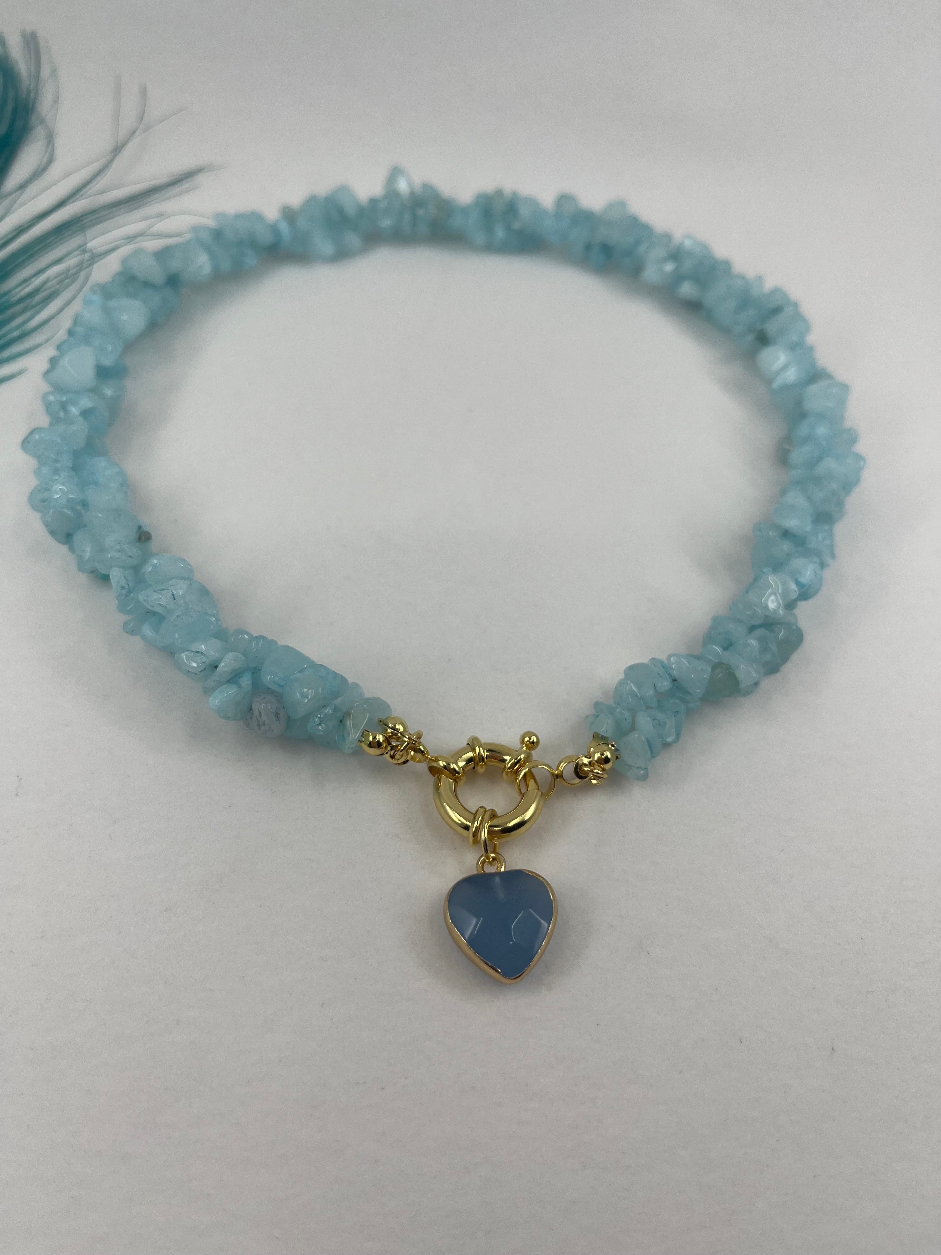 Natural Jade Necklace with Jade heart pendant