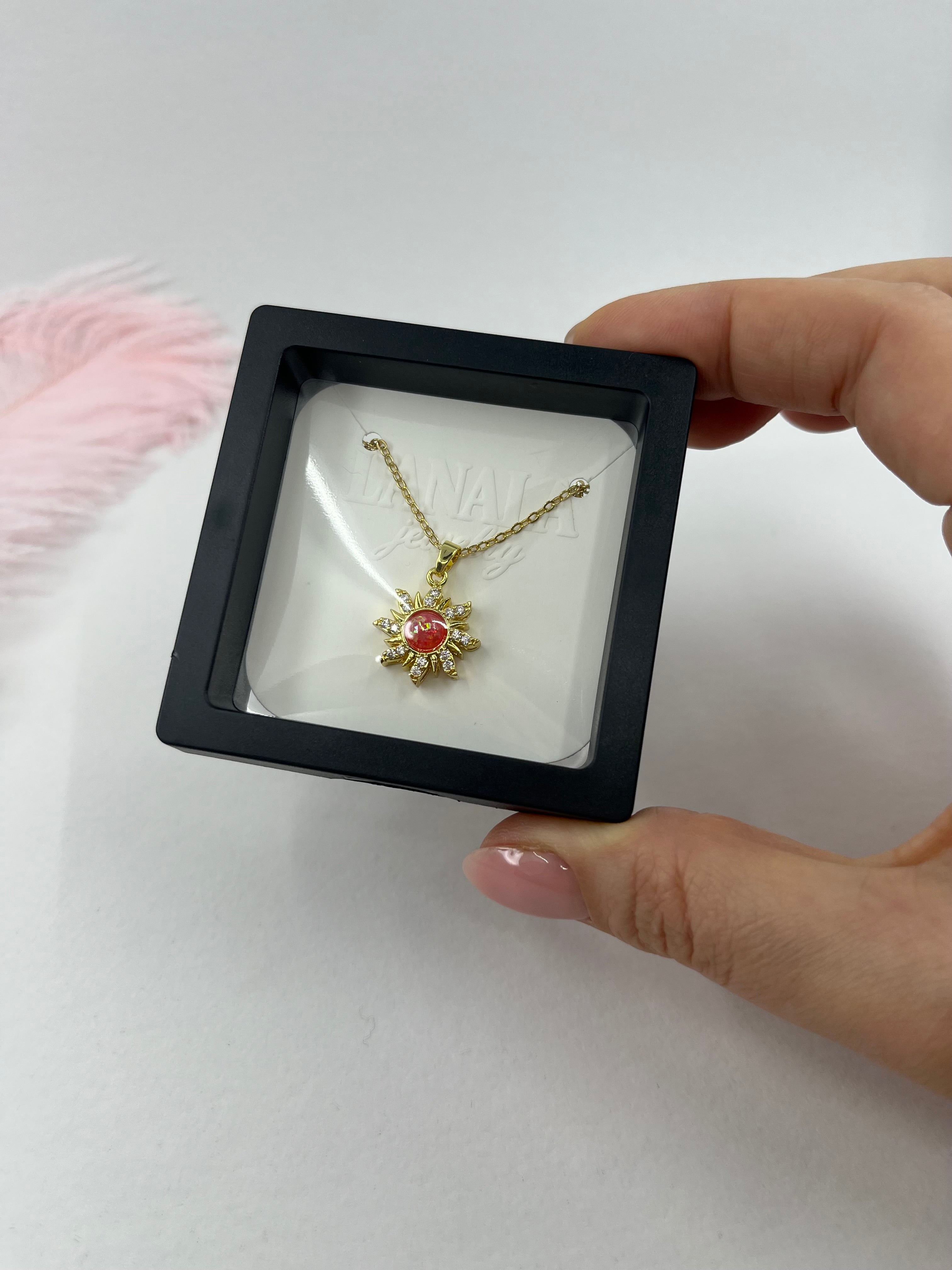 18K Gold Sun Pendant Necklace