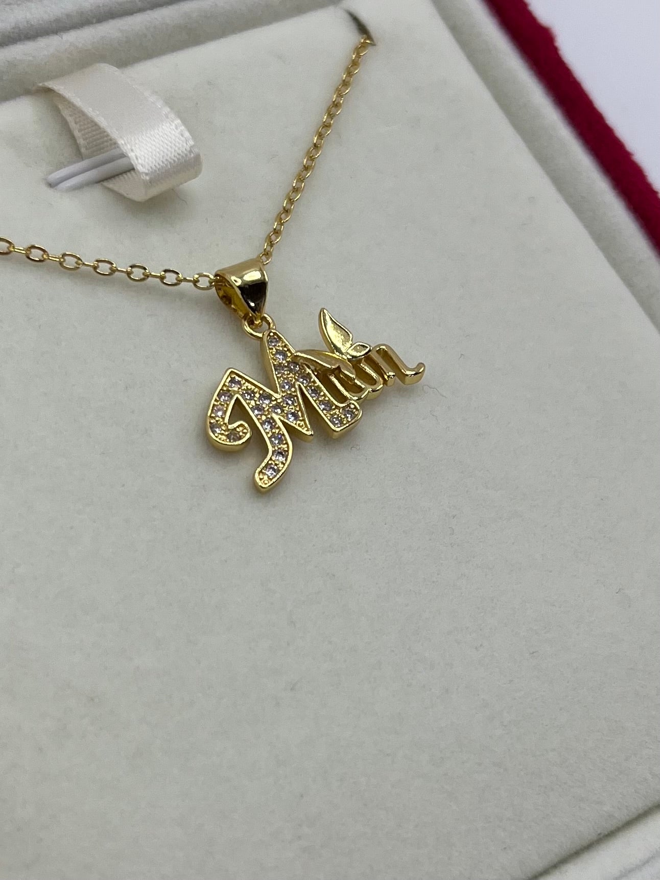 Mothers Necklace, pendant  Real 18K Gold Plated