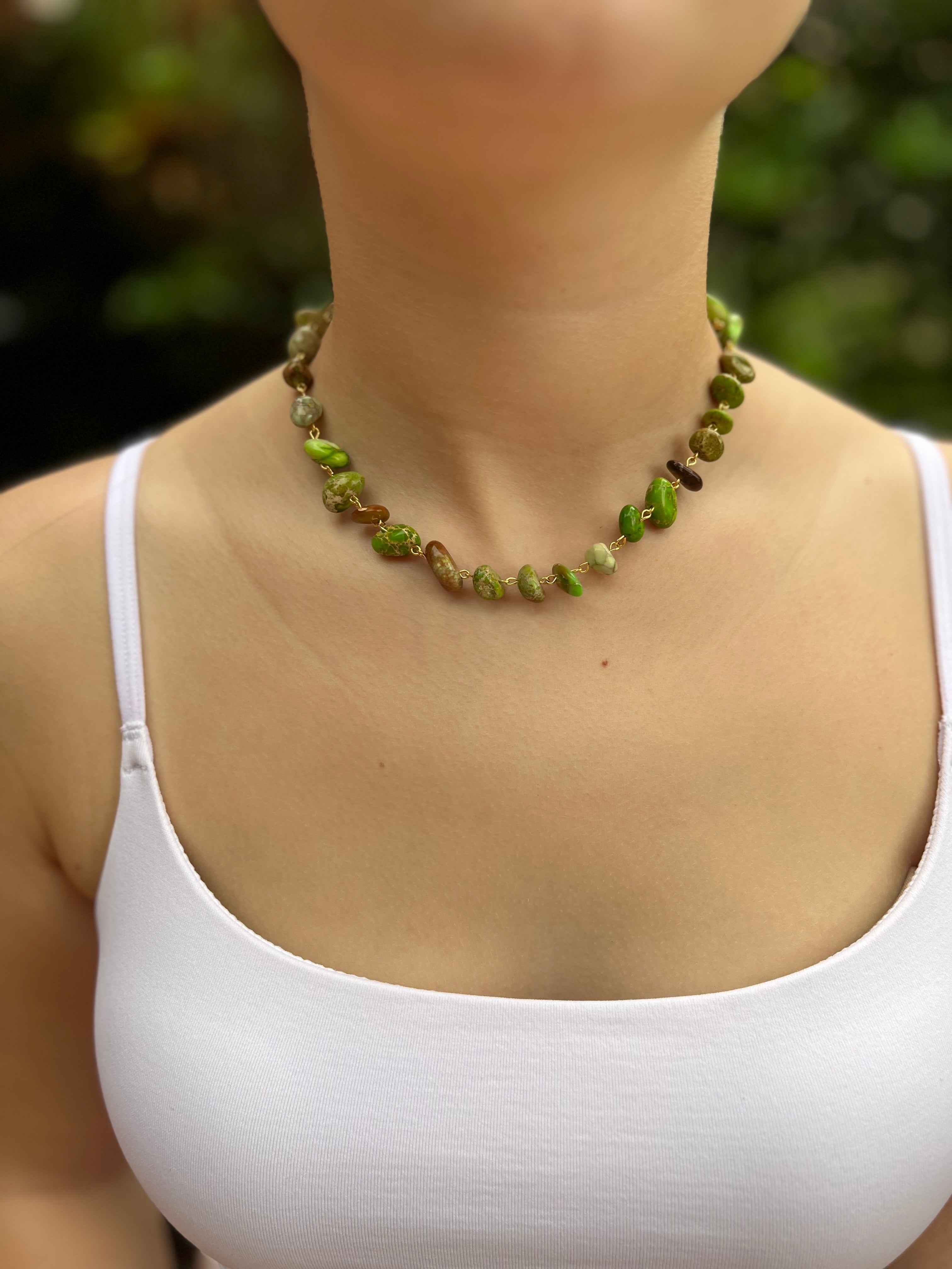 Natural Imperial Jasper 3-in-1 Necklace – Transformable Design