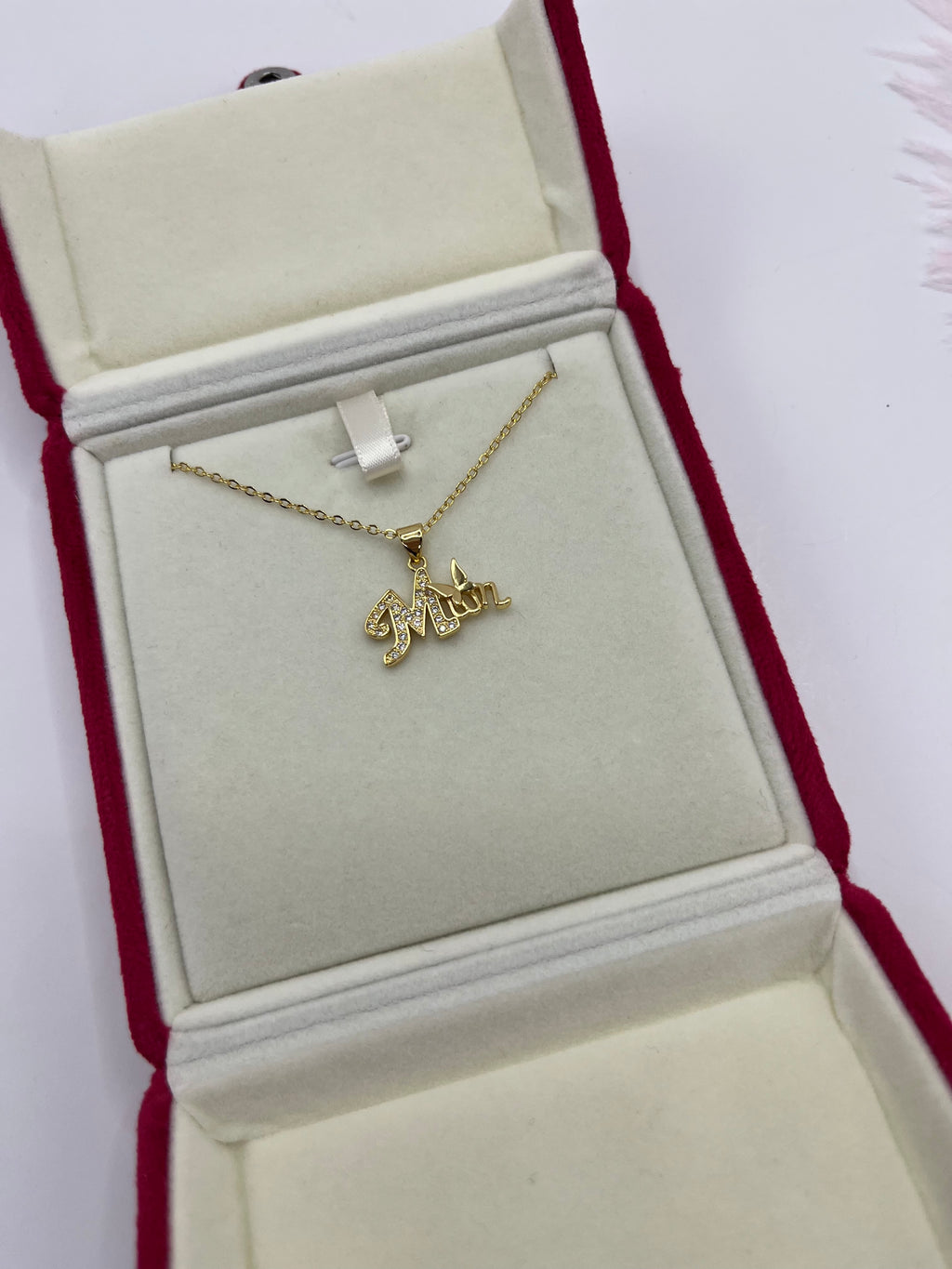 Mothers Necklace, pendant  Real 18K Gold Plated