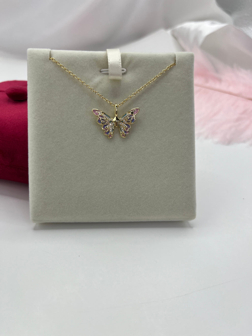 Butterfly Necklace, Real 18K Gold Plated