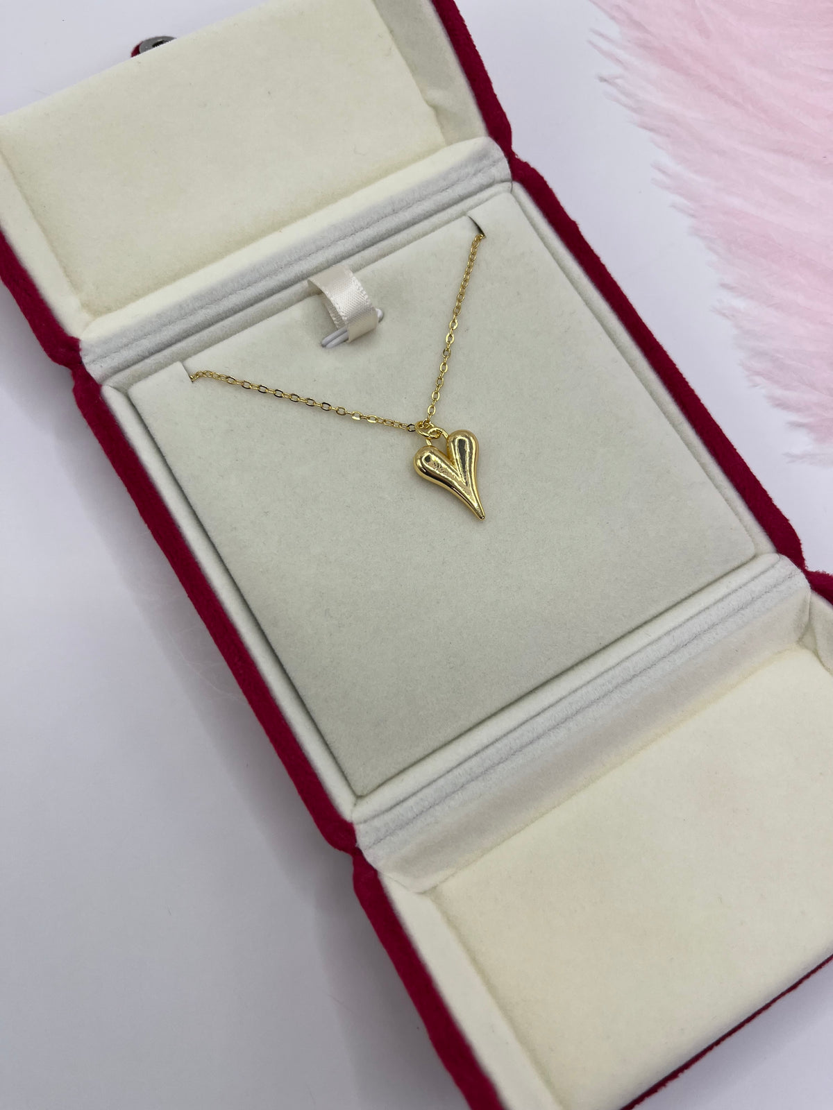 Heart Necklace, Real 18K Gold Plated