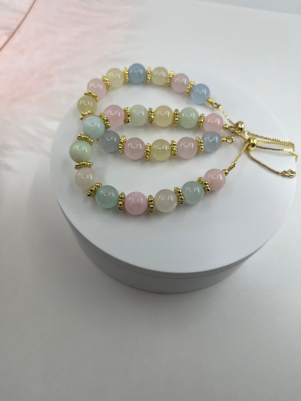 Jade Bracelet with 18K Gold Plated slider